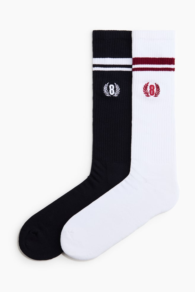 2-pack socks - Navy blue/White - 1