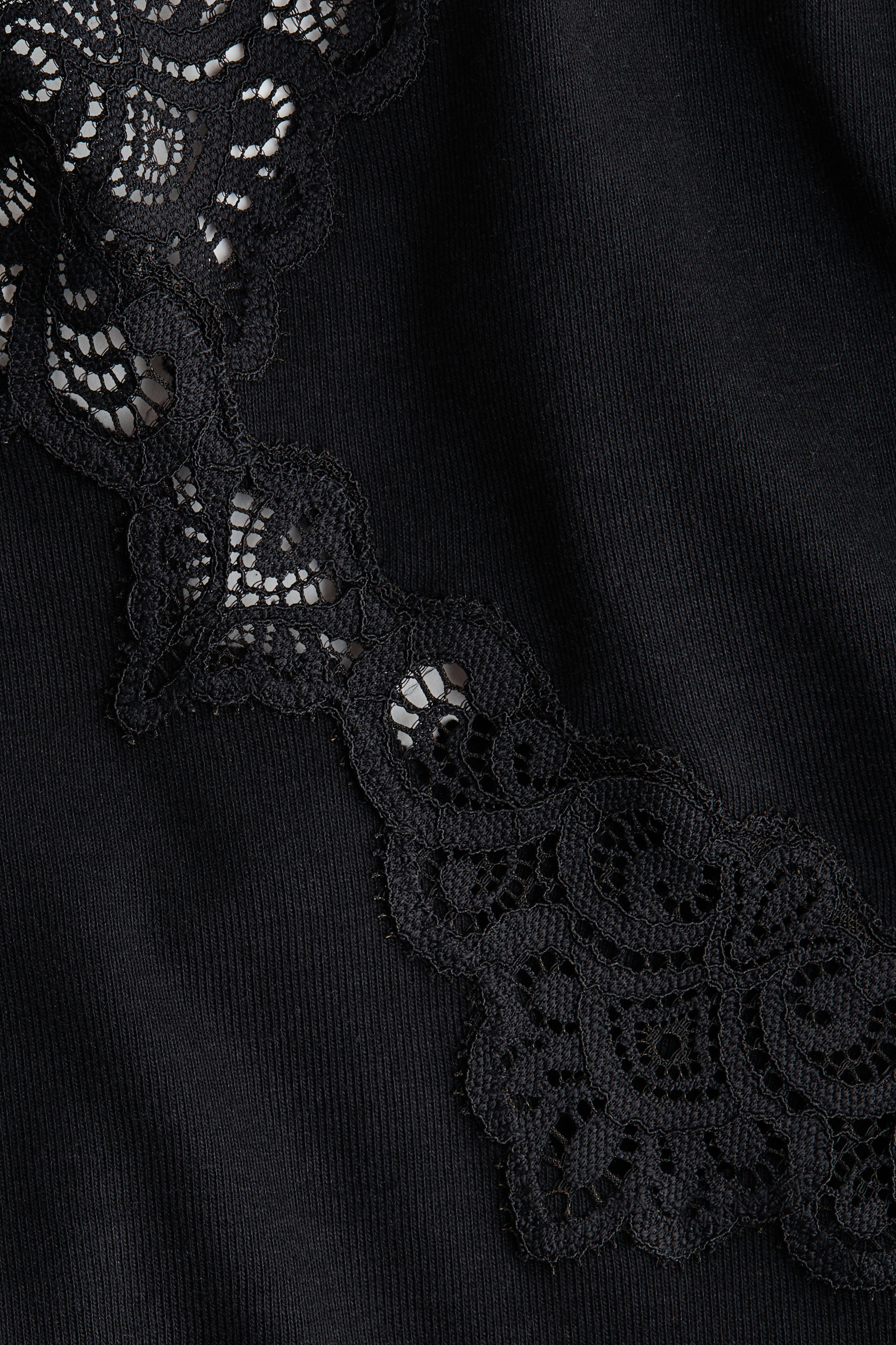 Lace-Trimmed Cotton Bodysuit
