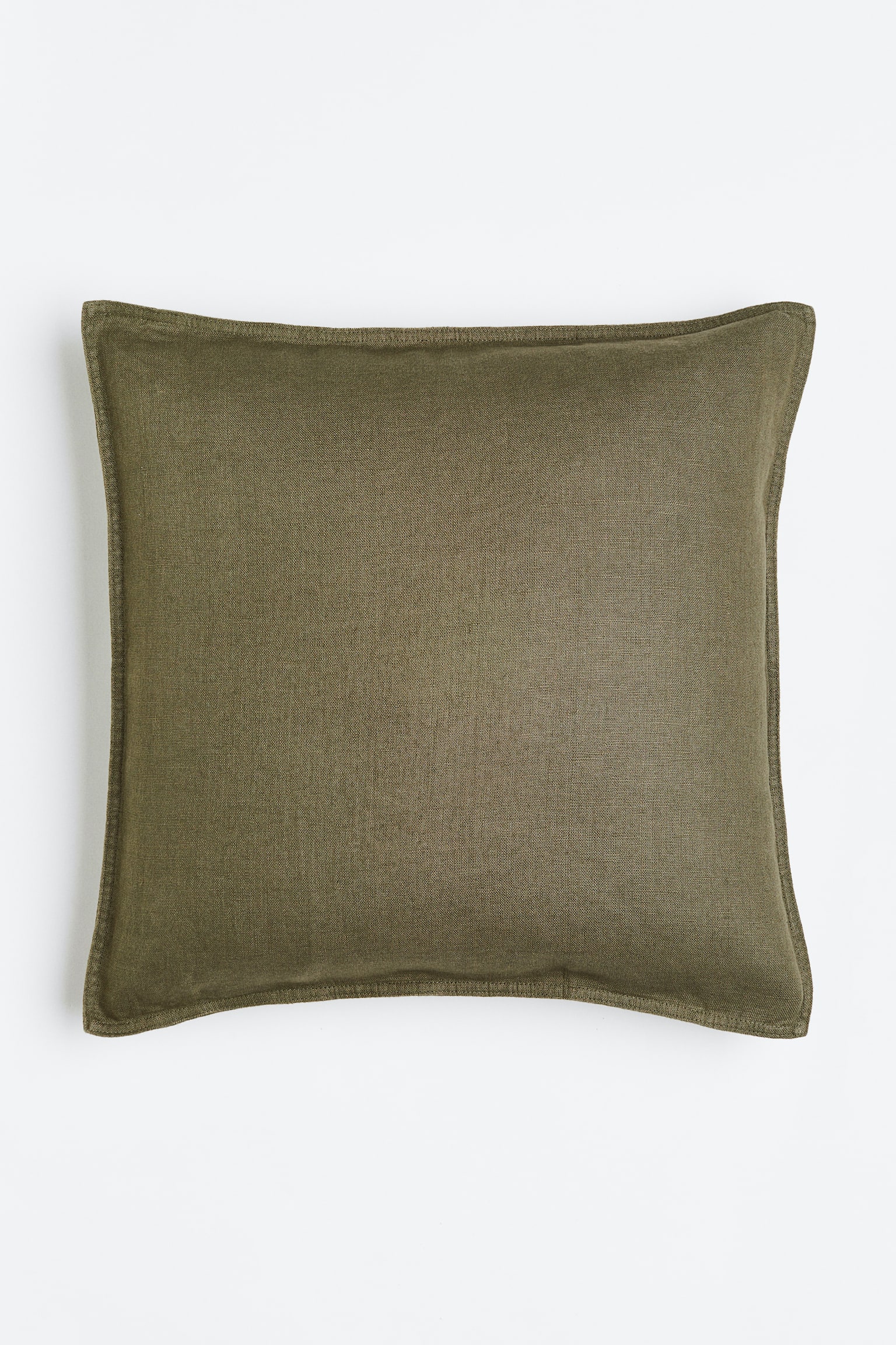 Washed linen cushion cover - Dark khaki green/Beige/Linen beige/Light blue/Greige/Dark red/Light brown/Greige/Apricot/Light purple/Yellow/Green/Dark chocolate brown/Royal blue - 1