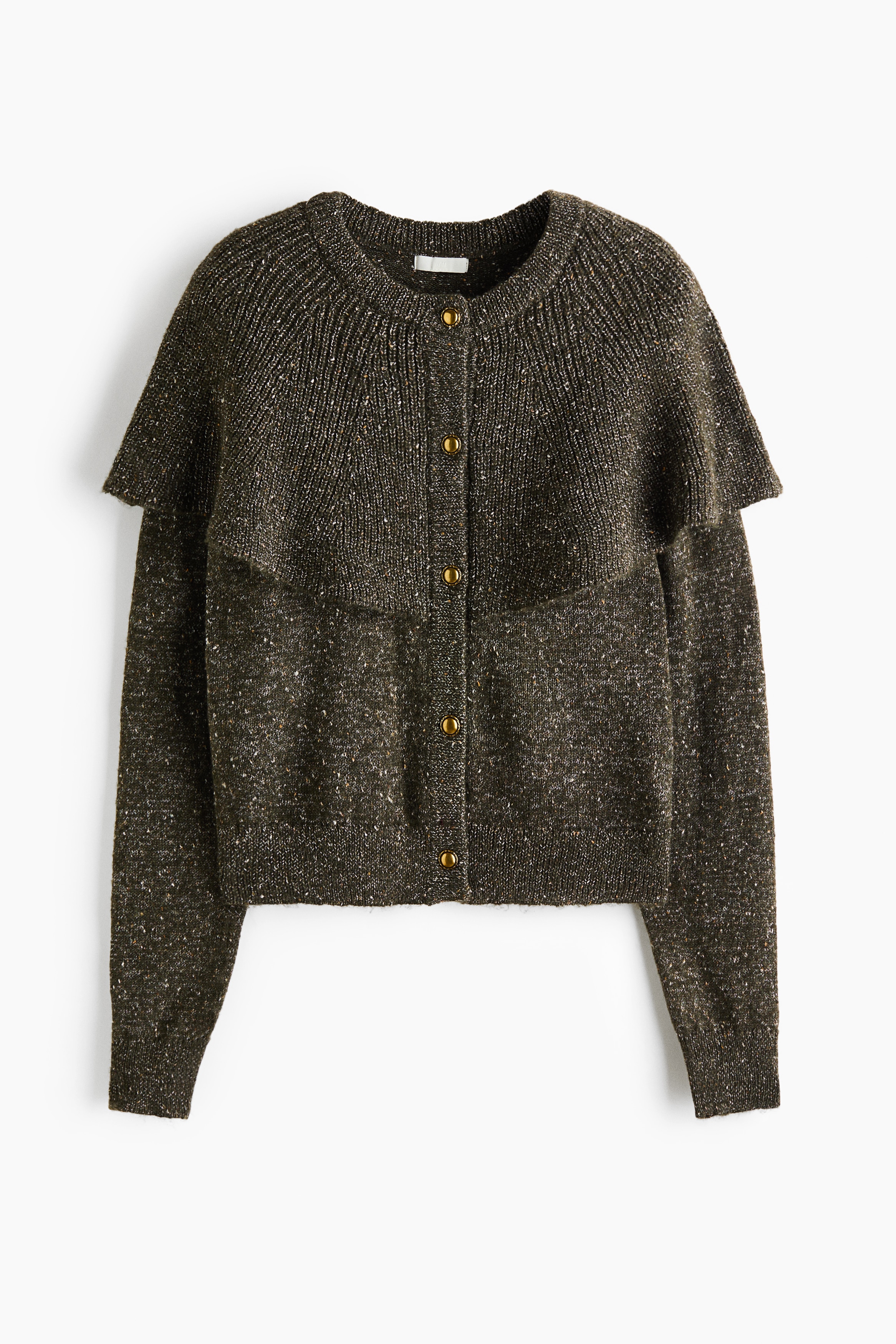 Cardigan in maglia con mantella