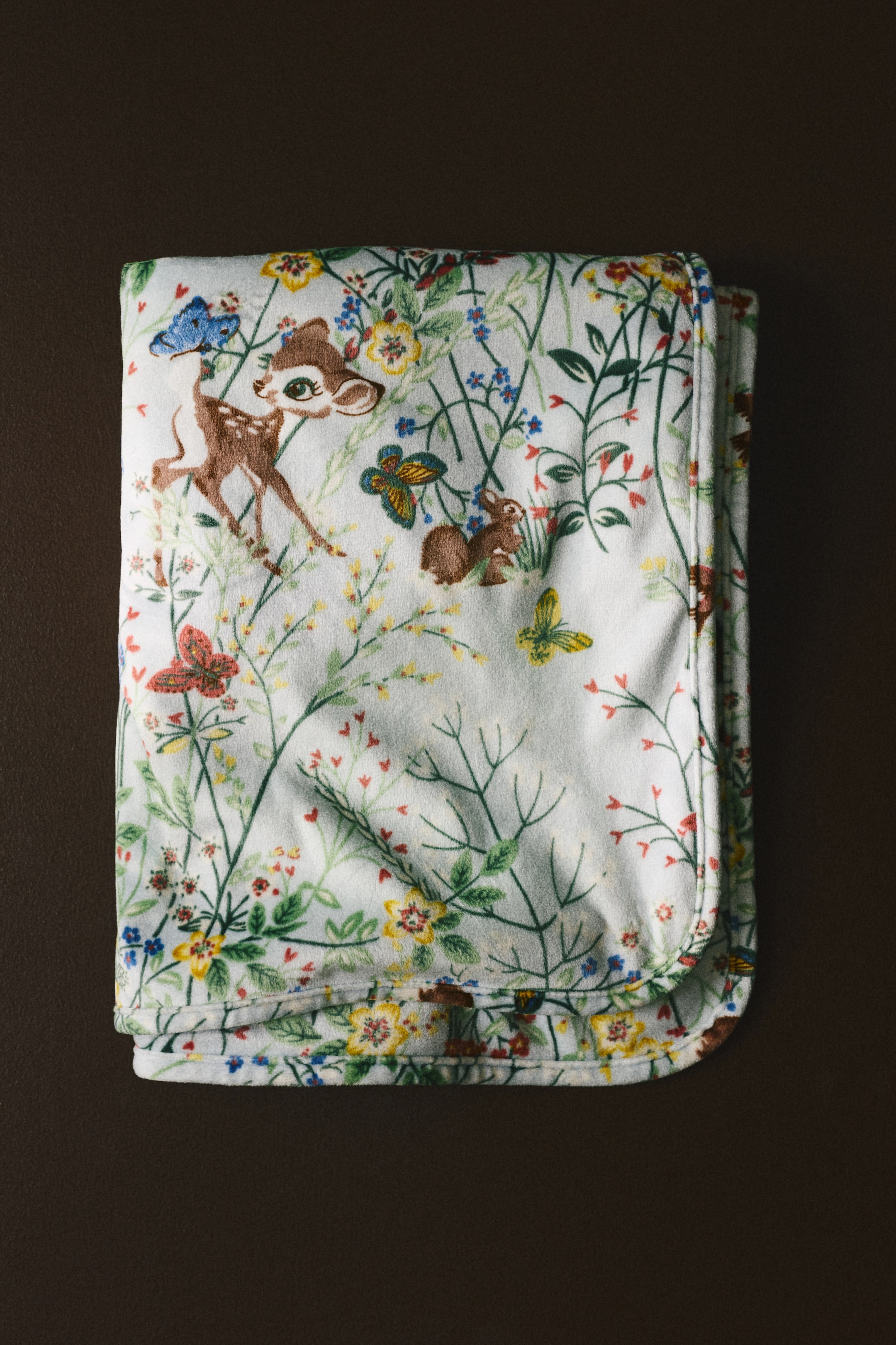 View larger image: Patterned velour blanket - Light blue/Bambi - Home All | H&M GB 1