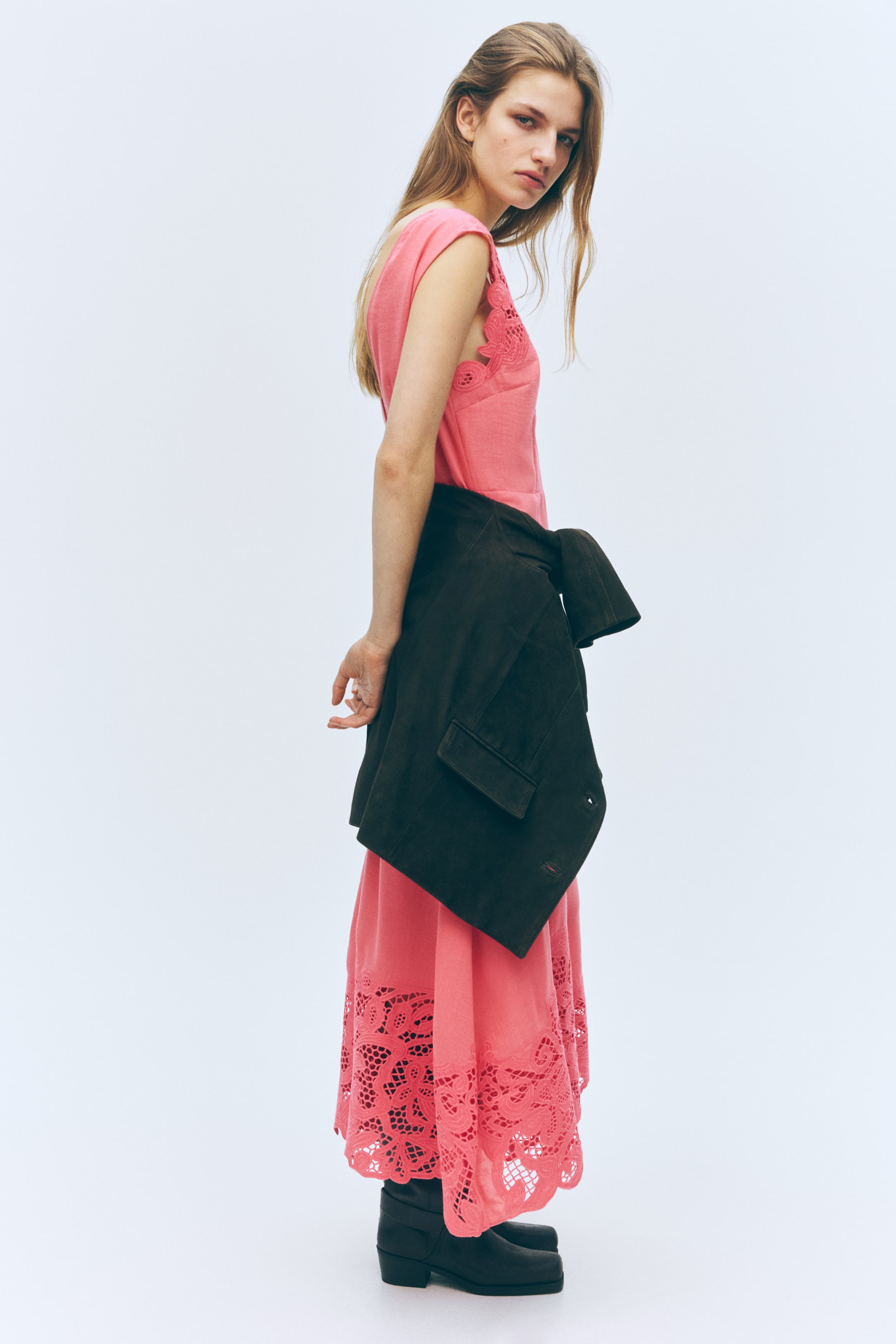 View larger image: Dress with Eyelet Embroidery - Pink - Ladies | H&M CA 1