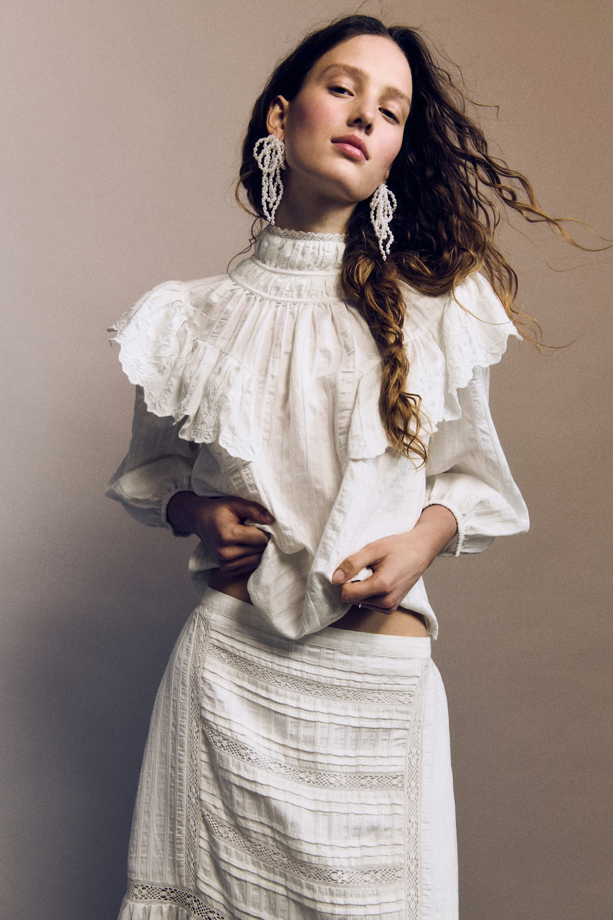 Flounce-trimmed blouse - image 4
