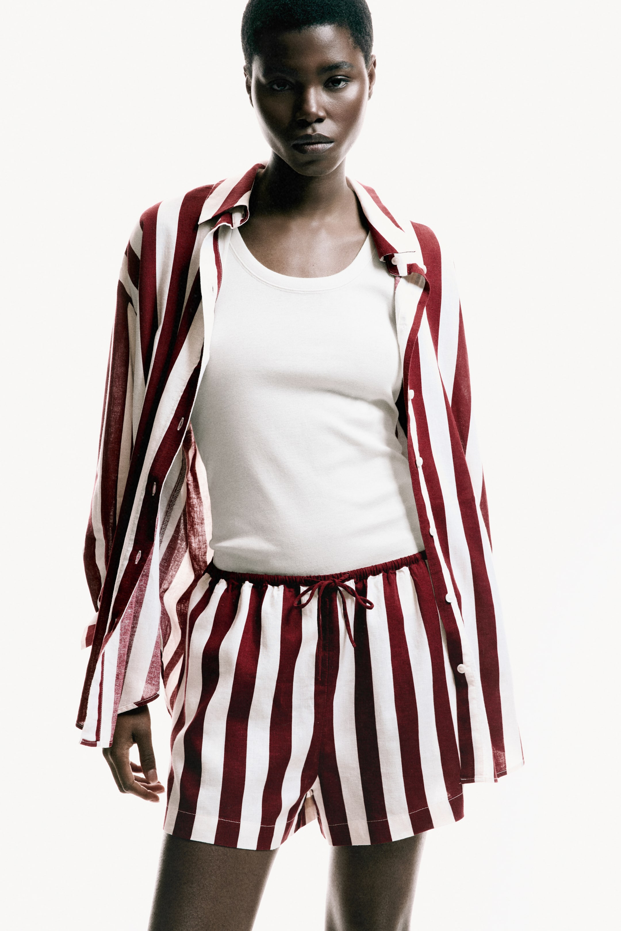 Chemise ample en lin mélangé