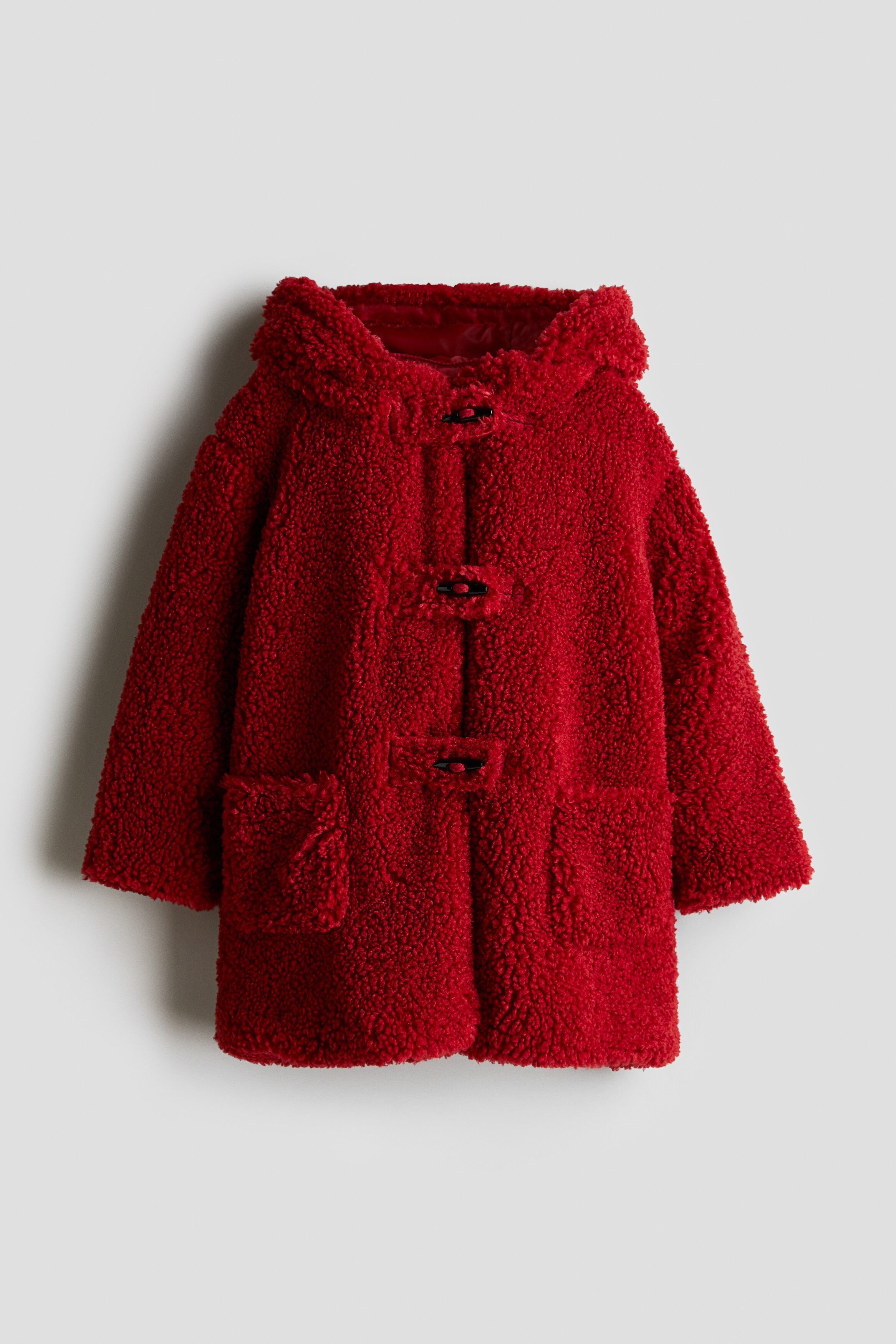 Teddy Duffle Coat - Dark red - Kids | H&M US