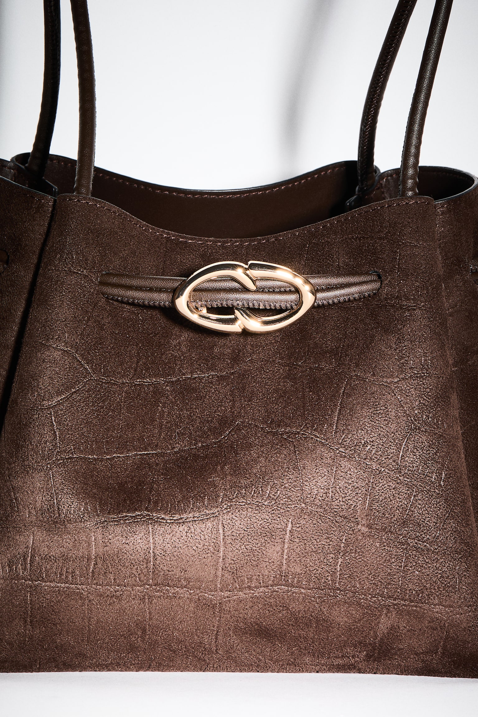 Drawstring-detail shoulder bag - Dark brown/Brown/Beige - 1