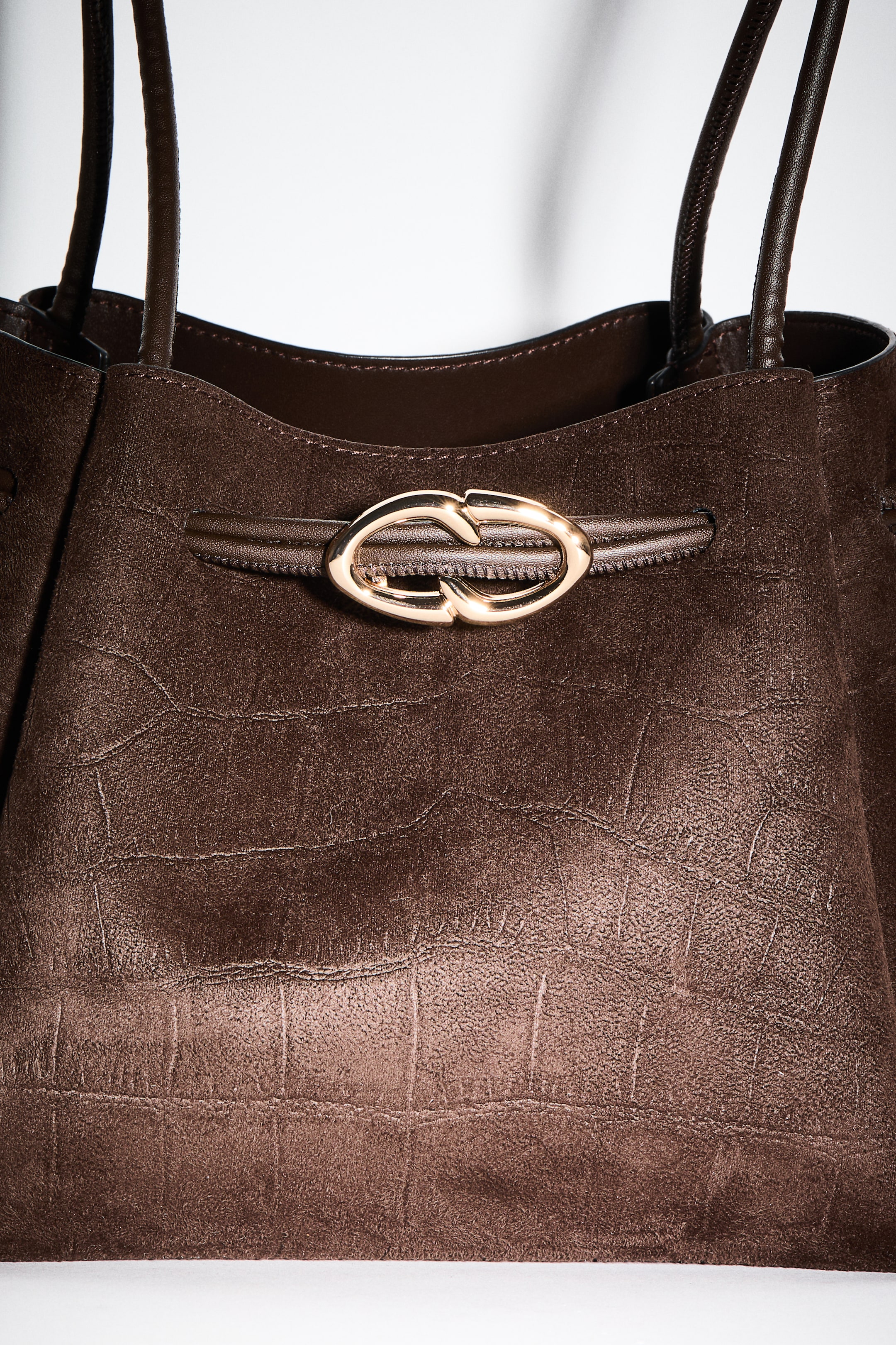 Visa större bild: Axelremsväska med dragsko - Mörkbrun - DAM | H&M FI 1