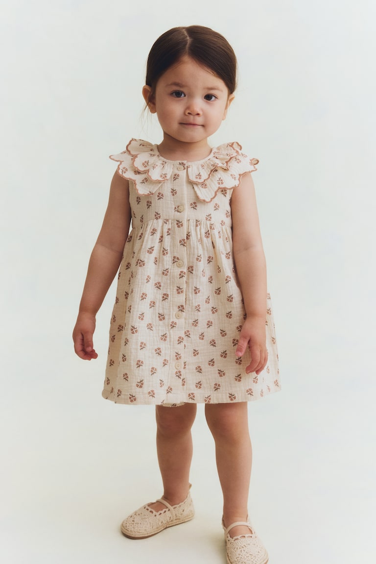 Light beige/floral 2-Piece Printed Cotton Set for kids | H&M CA