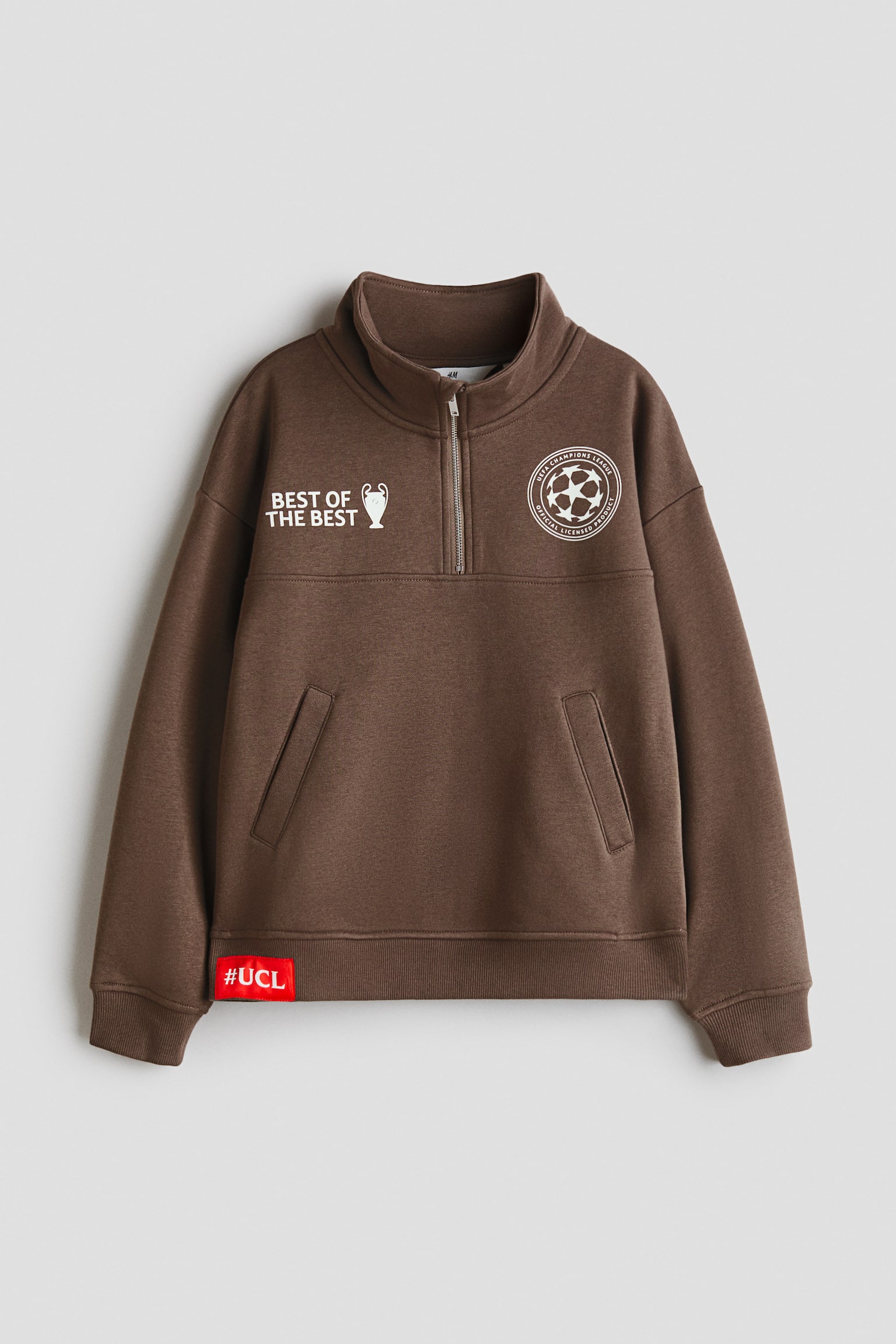 Printed zip-top sweatshirt - Brown/UEFA Champions League® - 1