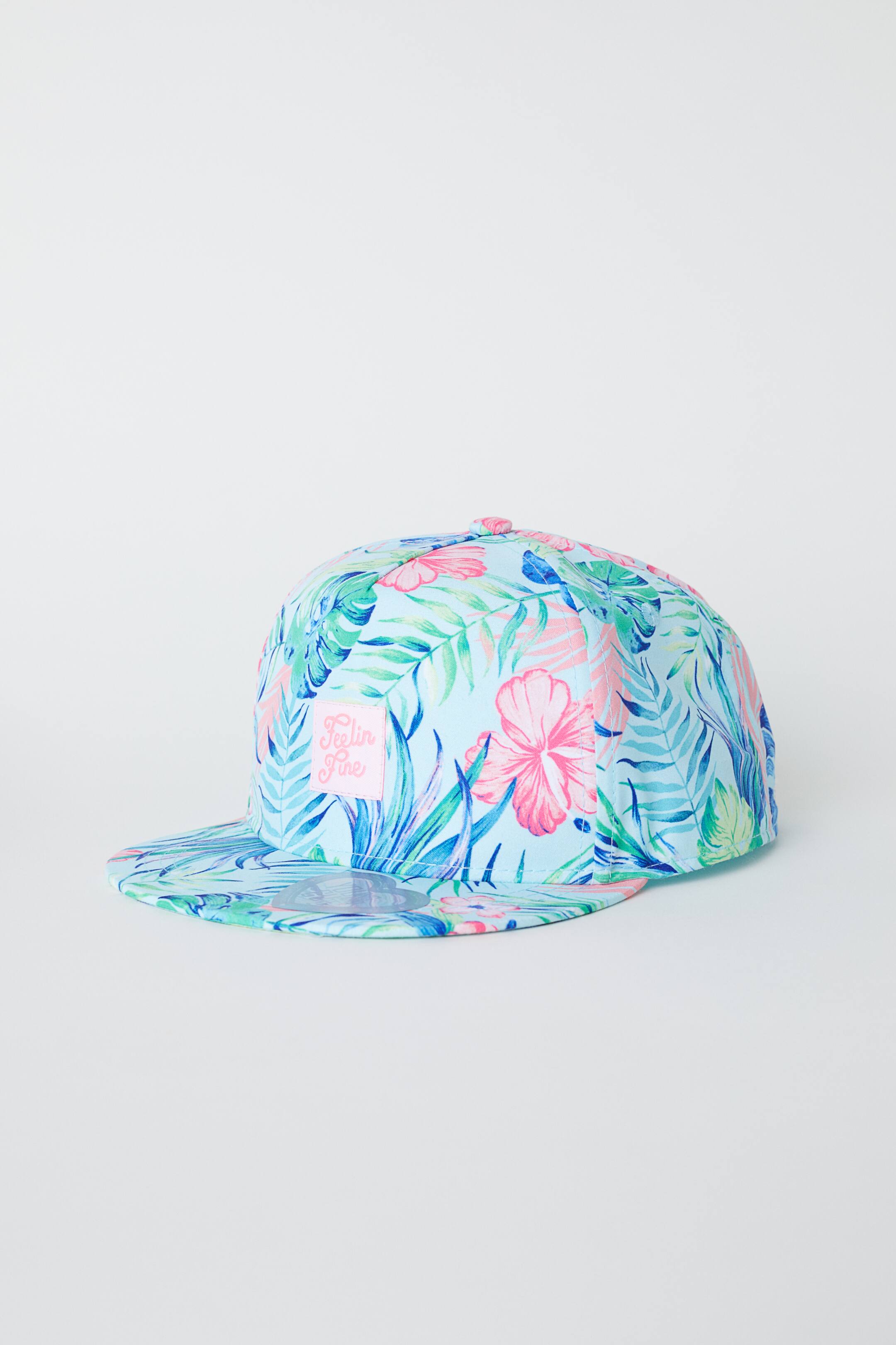 View larger image: Cap with a motif - Turquoise/Floral - Kids | H&M GB 1