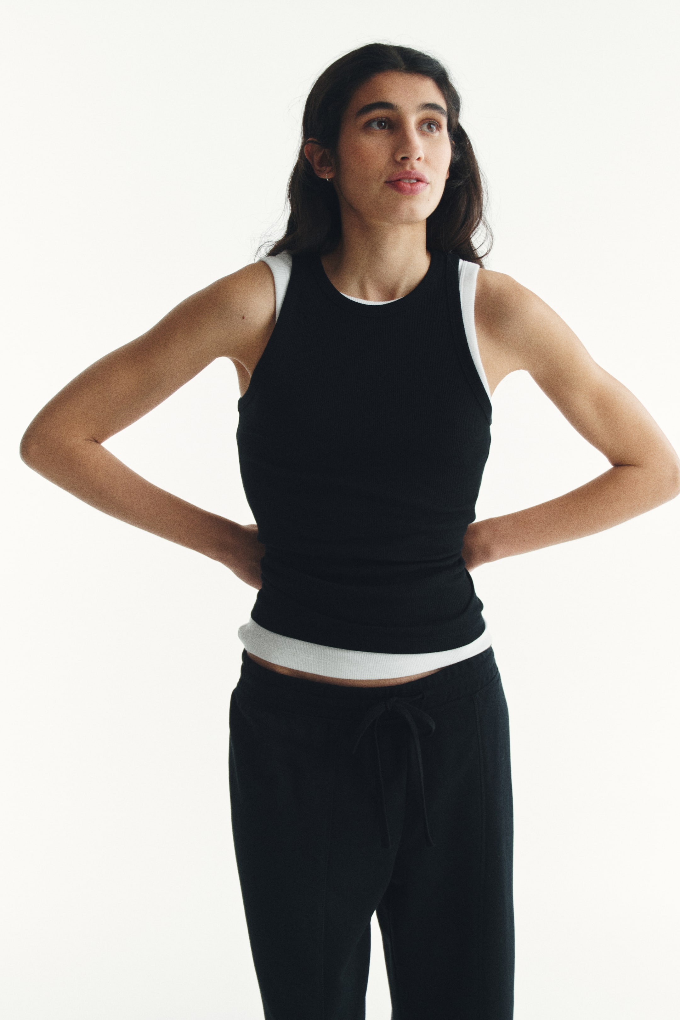 Женские топы H&M Ribbed Cotton Tank Top — фото 6