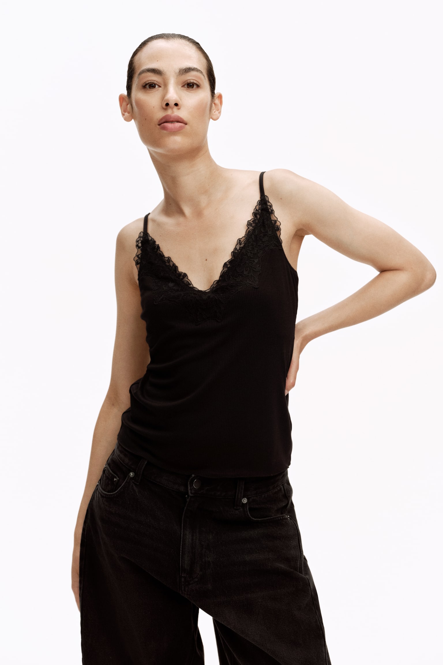 MAMA Nursing strappy top - Black - 1