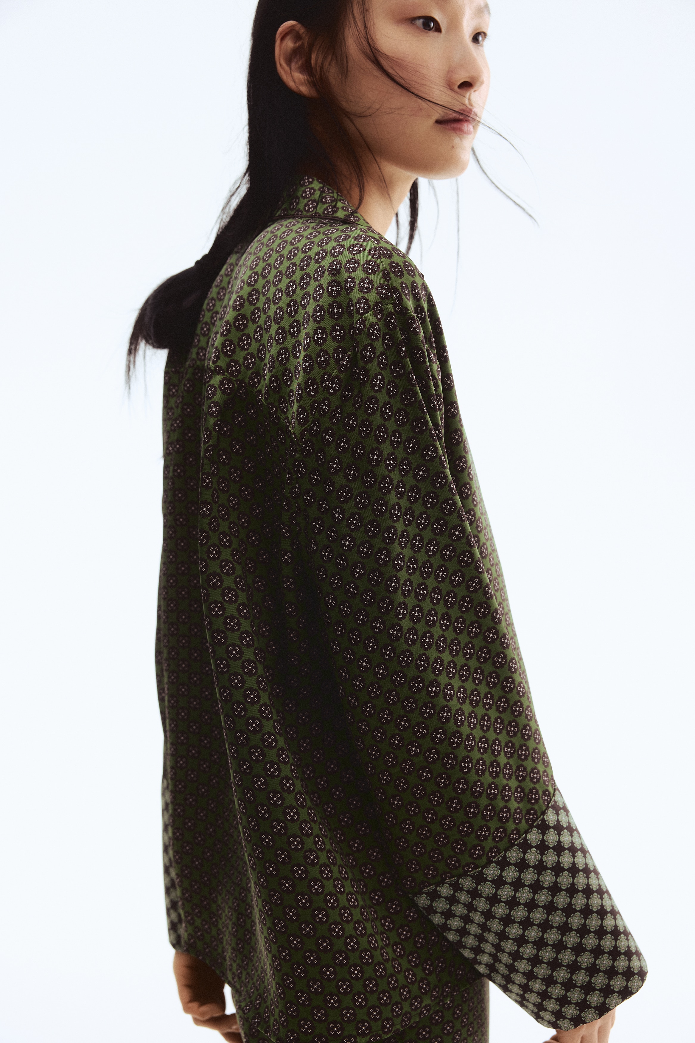 Πουκάμισο με επίπεδο γιακά - Πράσινο/μοτίβο