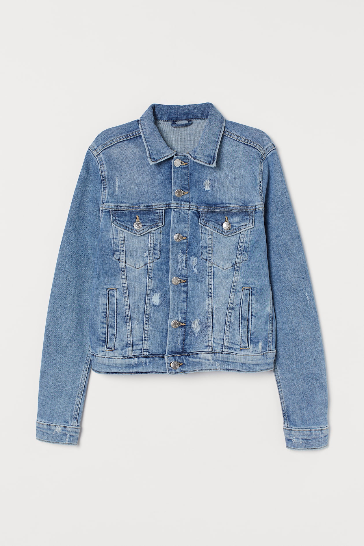 Denim Jacket - Long sleeve - Short - Light blue - Ladies | H&M US