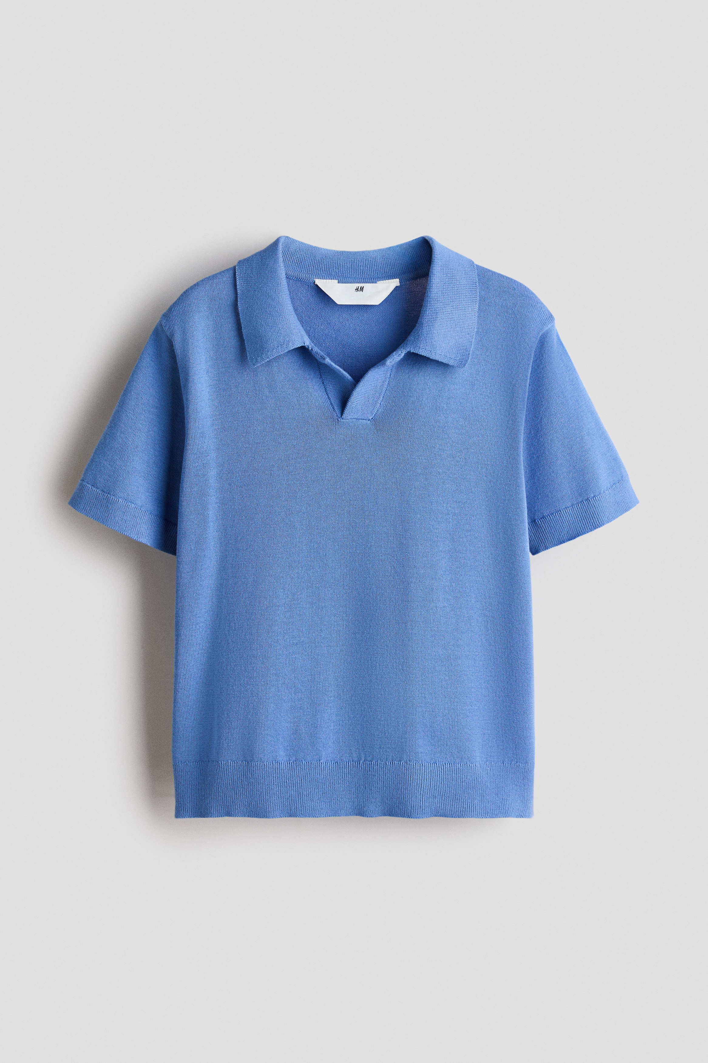 Blue Fine-Knit Cotton Polo Shirt for kids | H&M US