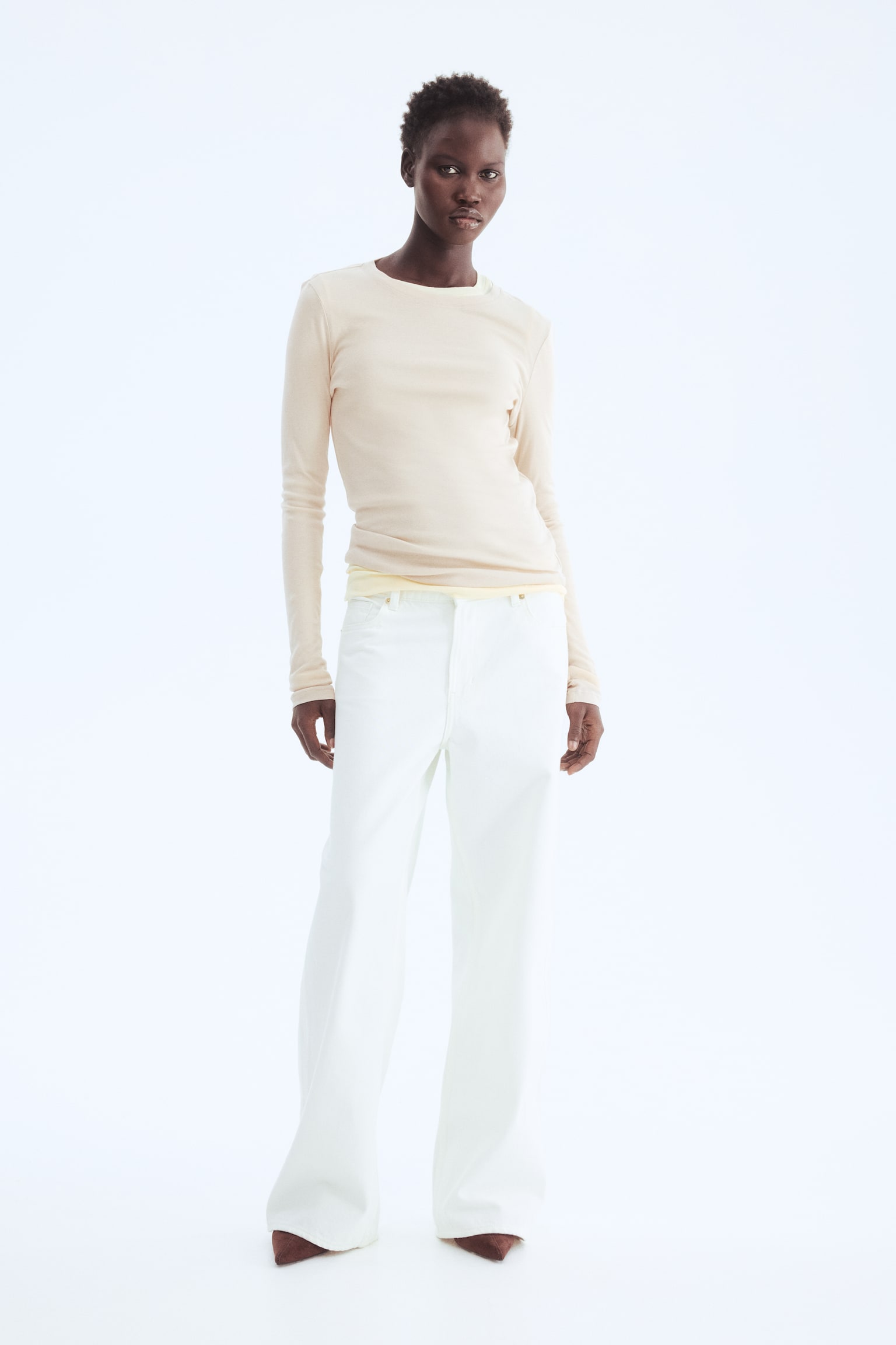 Top en punto de algodón pima - Beige claro/Azul marino/Amarillo pálido/Rosa tenue oscuro/Negro - 3
