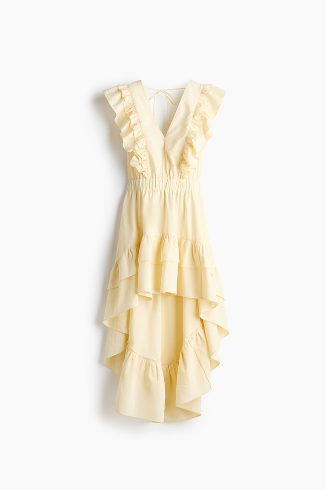 Kleid mit Volants - Blassgelb - 1