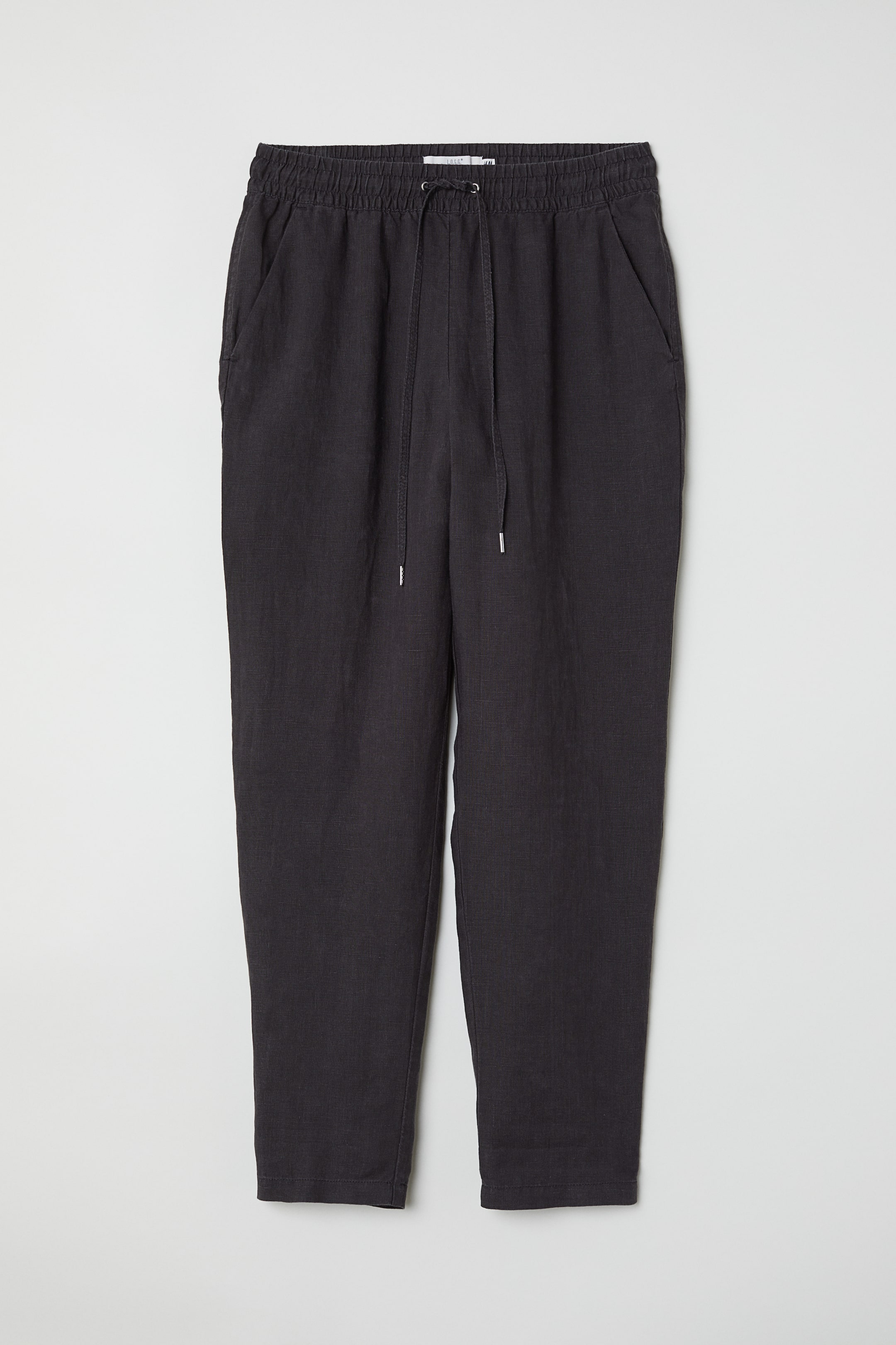 Grotere afbeelding bekijken: Linnen joggers - Donkergrijs - DAMES | H&M NL 1