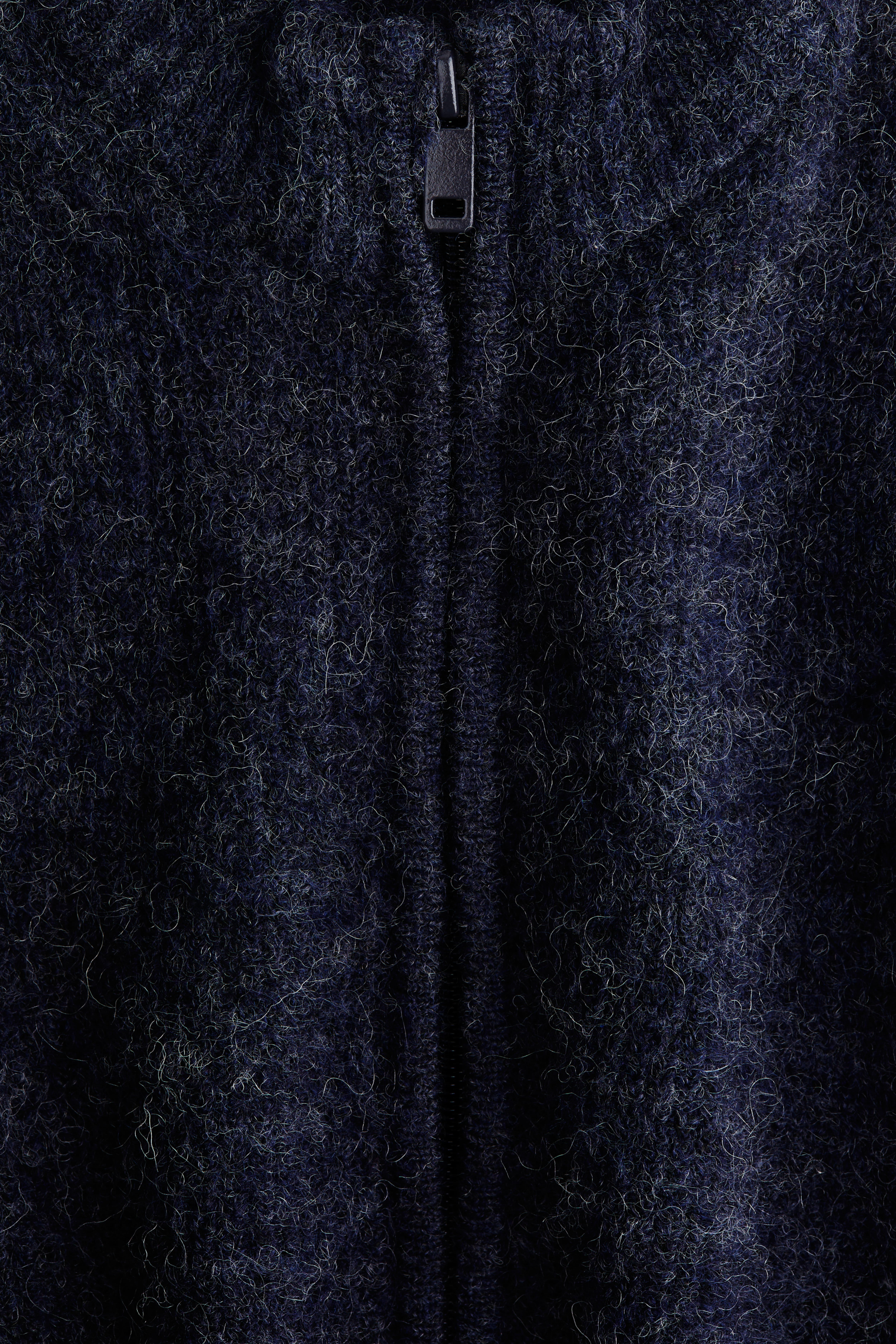 Rib-Knit Cardigan with Zipper