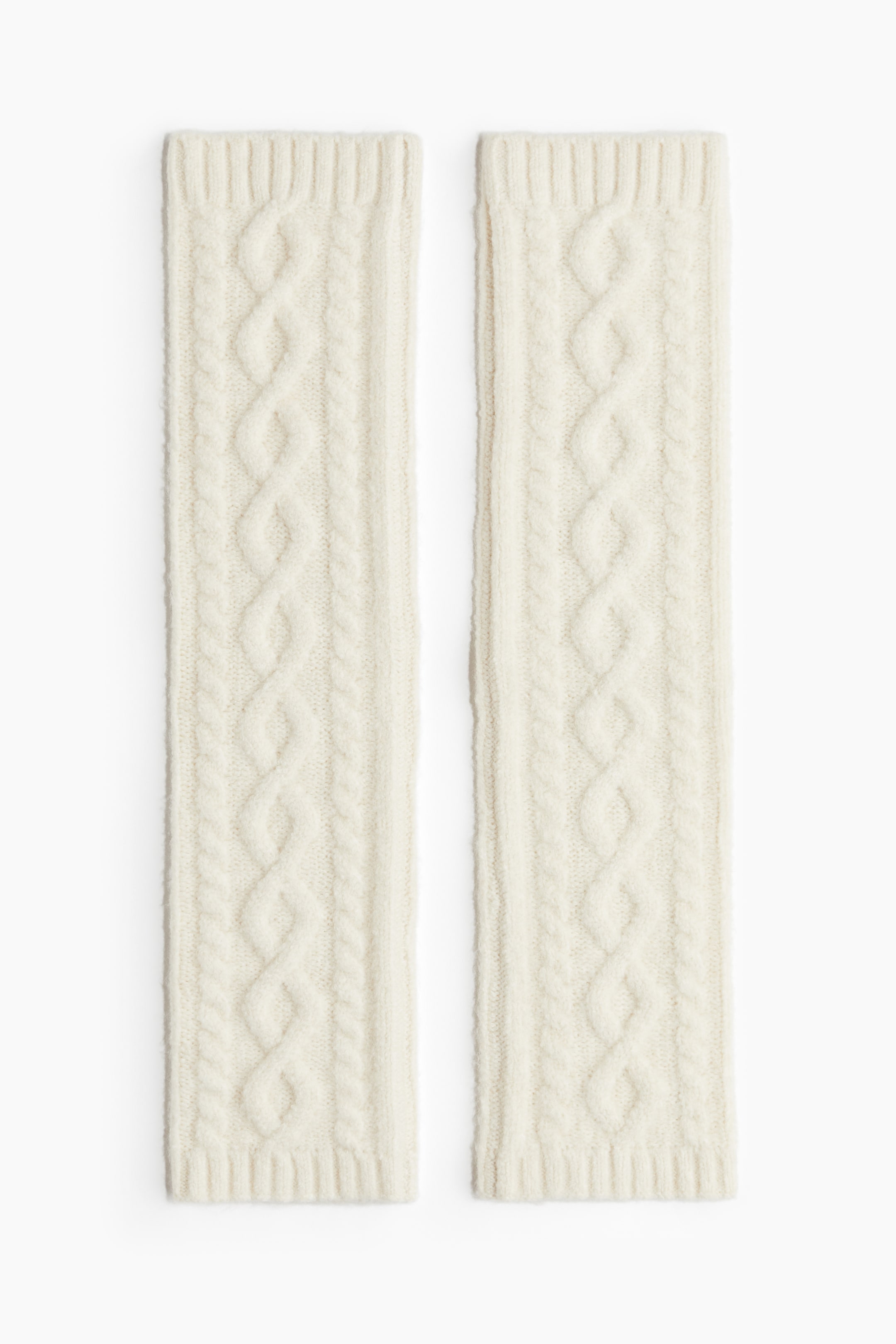 Cable-knit leg warmers