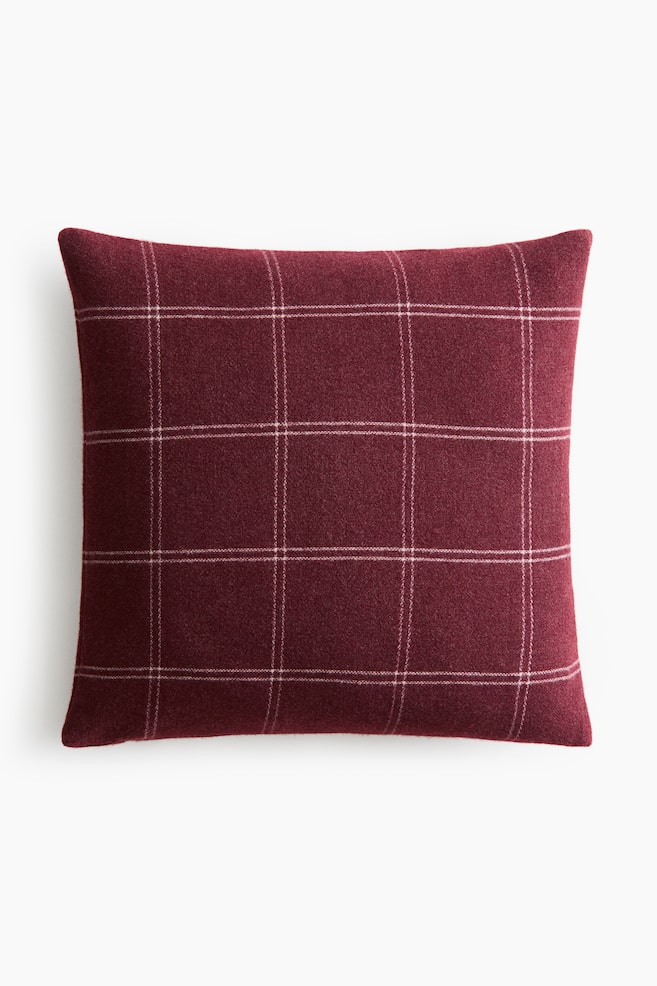Viscose-Blend Cushion Cover - Dark plum red/checked/Cream/checked/Orange/Taupe/Orange/checked/Dark plum red/Gray/checked/Dark gray/checked/Dark gray/Cream/Gray - 1