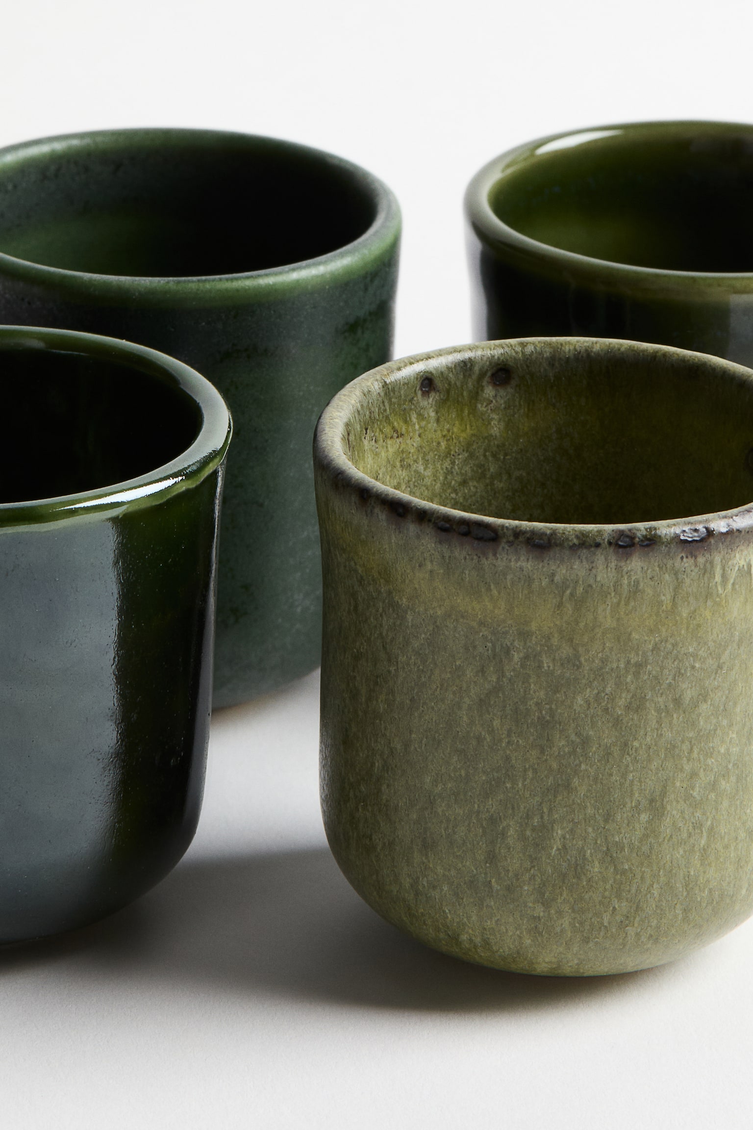 4-pack espresso cups - Dark green/Light grey/Beige - 3