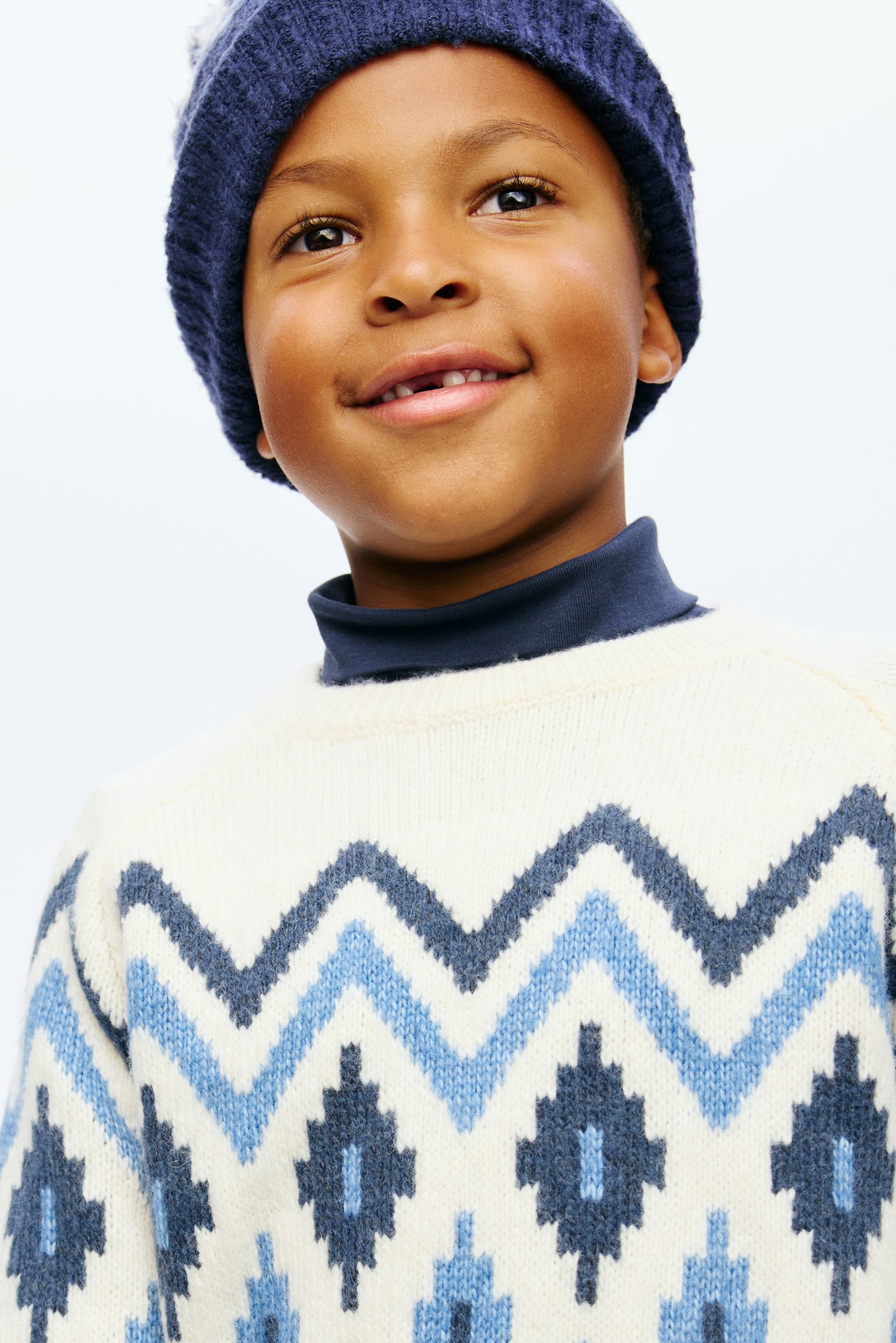 Jacquard-knit jumper - White/Patterned - 3