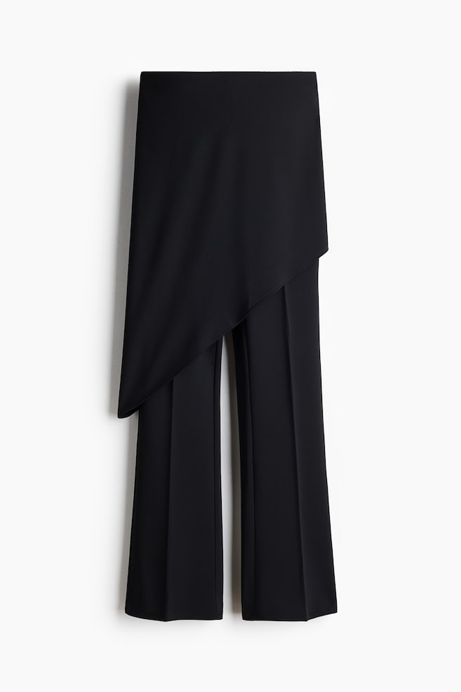 Dress Pants with Layered Skirt - Black - 1