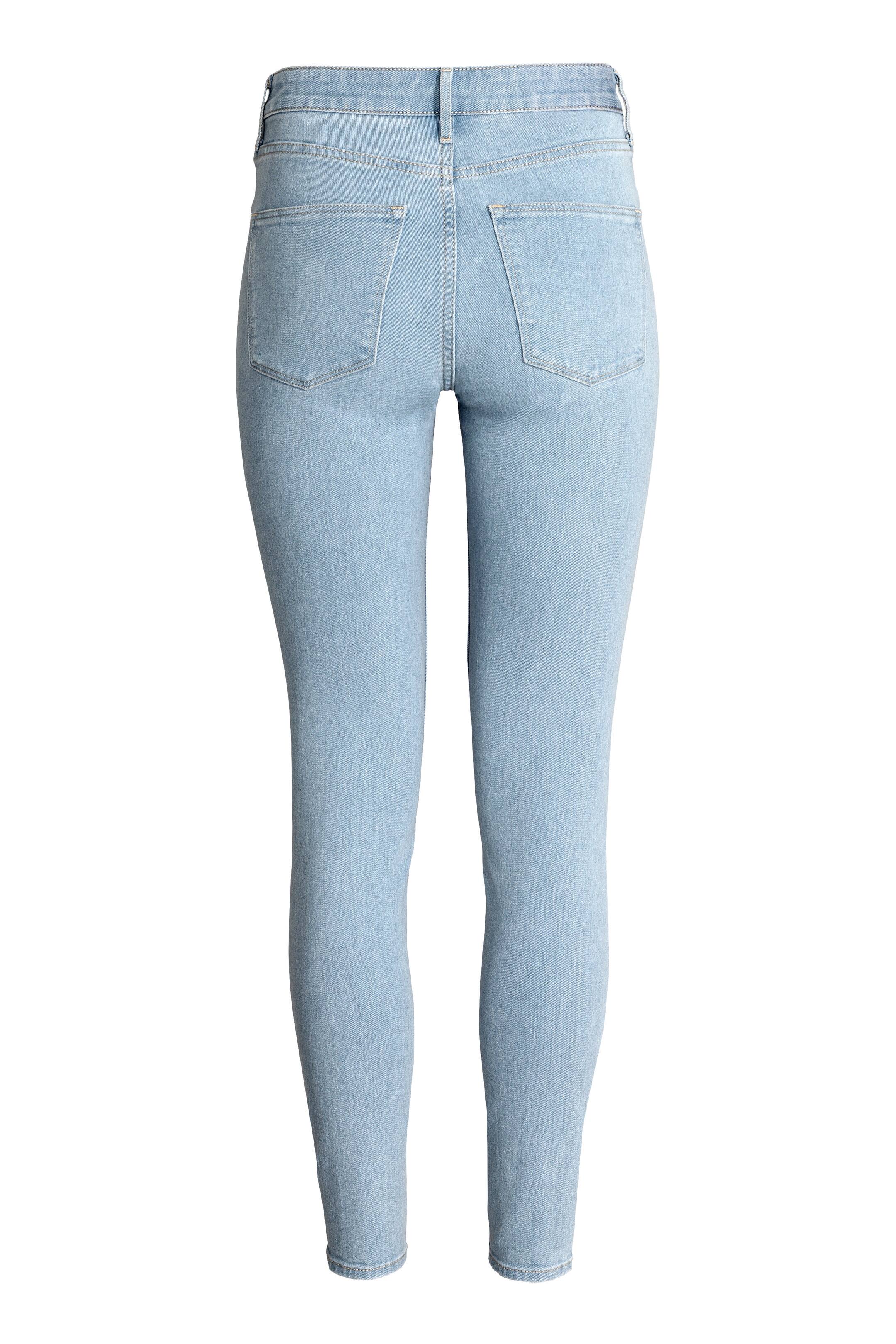 Näytä suurempi kuva: Skinny High Ankle Jeans - Vaalea deniminsininen - NAISET | H&M FI 1