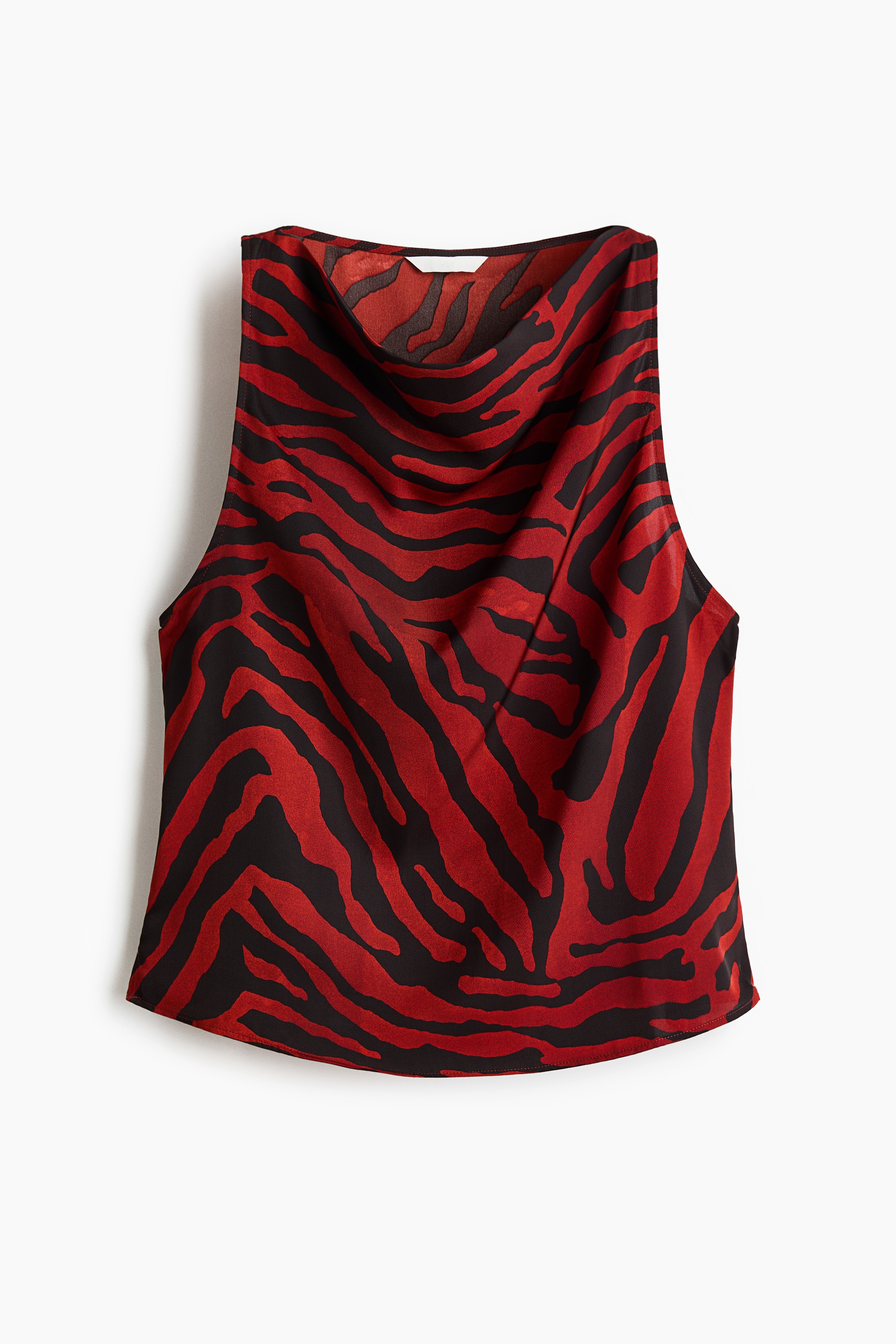 Cowl-neck satin top