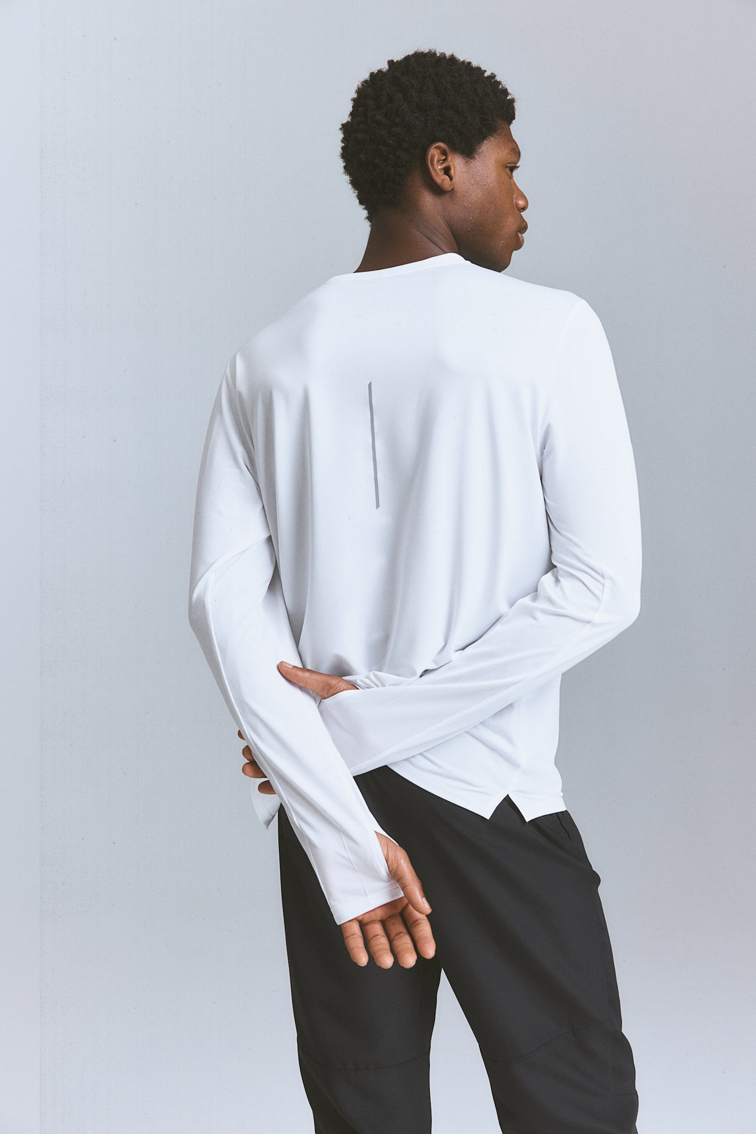 Regular Fit Lightweight Running Top In DryMove™ - White/Black - 6