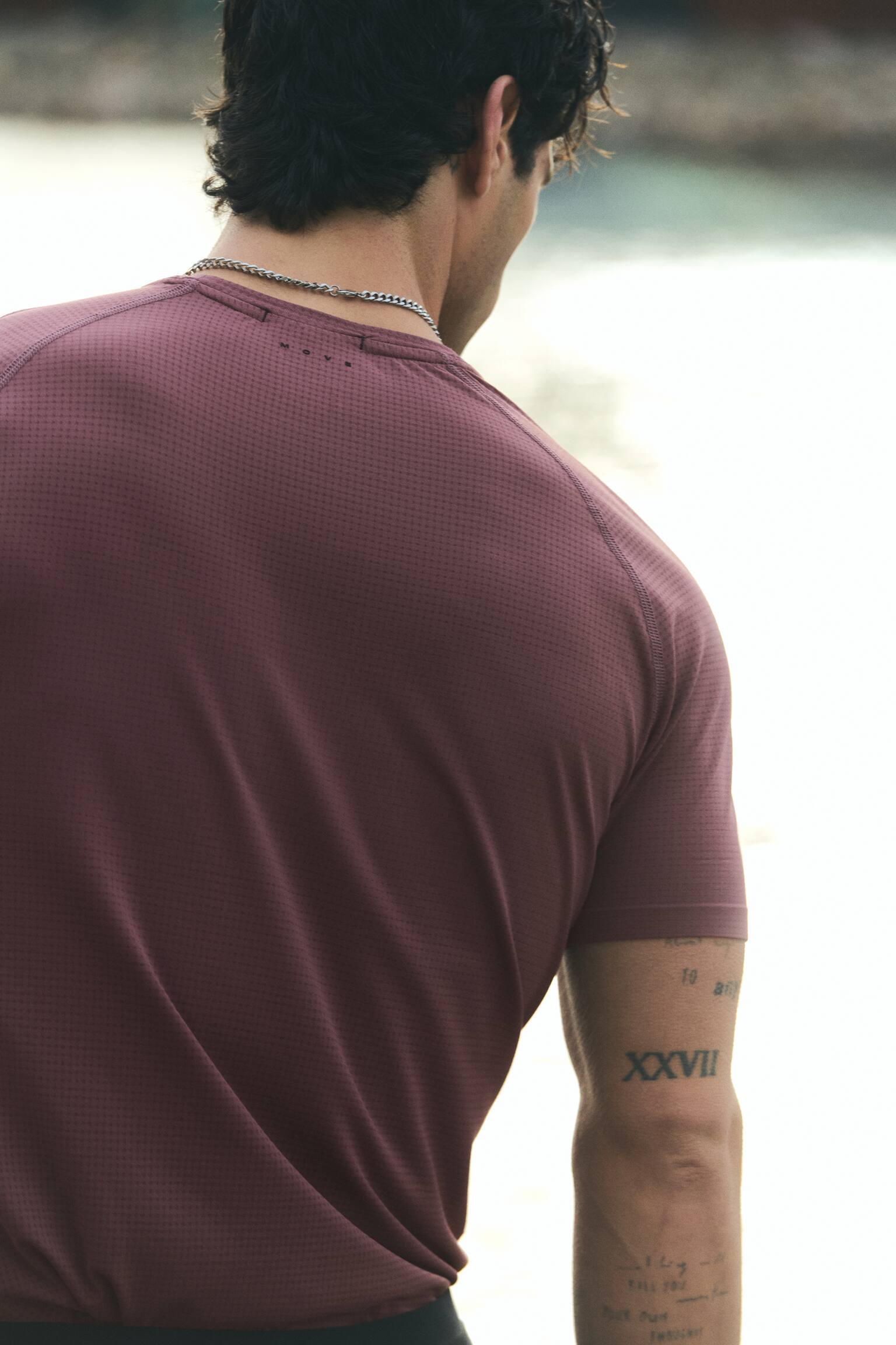 טישירט ספורט DryMove™‎ Muscle Fit‎ - ורוד כהה/שחור - 7