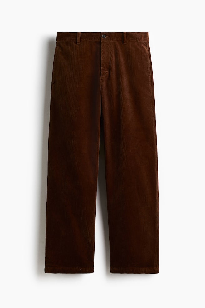 Relaxed-Fit Corduroy Pants - Dark brown/Dark khaki green/Black/Brown/Beige - 1
