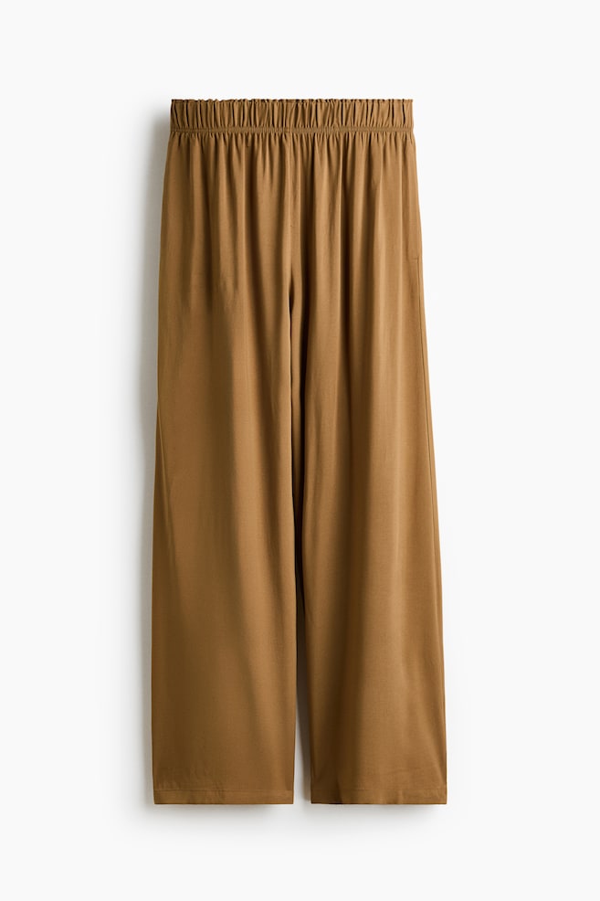 Viscose Pull-On Pants - Beige/Black/patterned/Plum red/patterned - 1