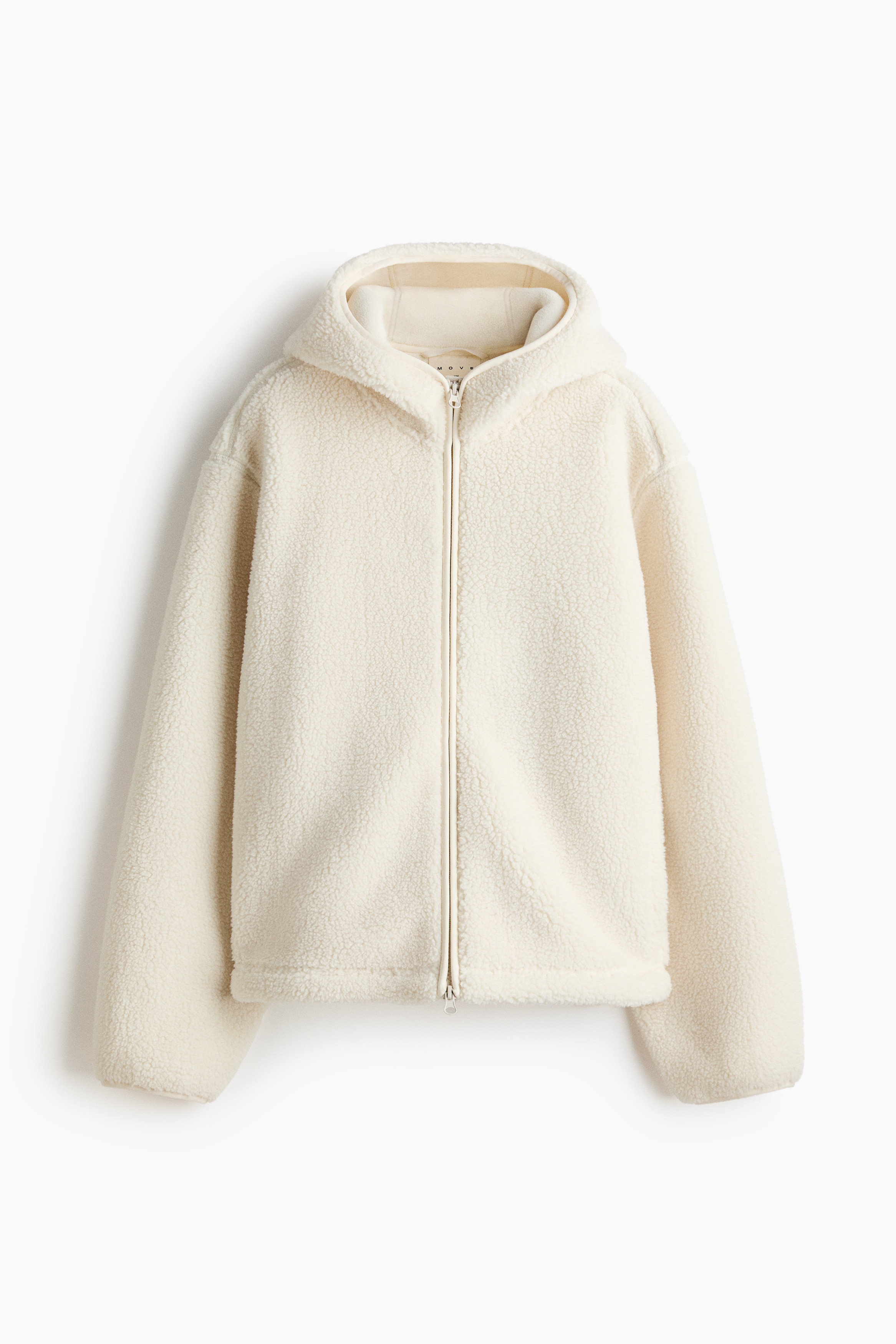 H & M - Teddy-Sportjacke mit Kapuze in Loose Fit - Weiß - Sportswear