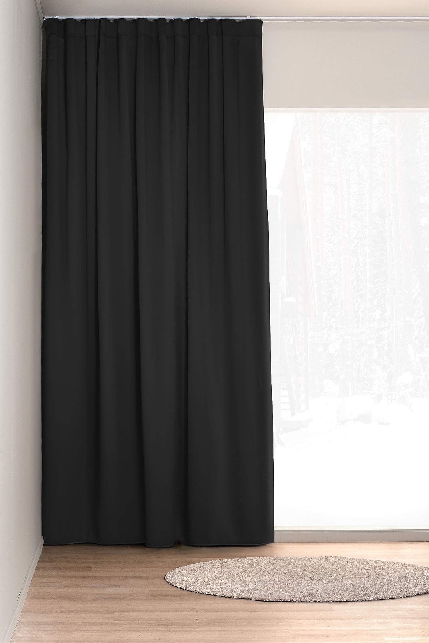 Hasta - 1-pack Gardinlängd Extra Bred Dokie - Svart - size: 268x280