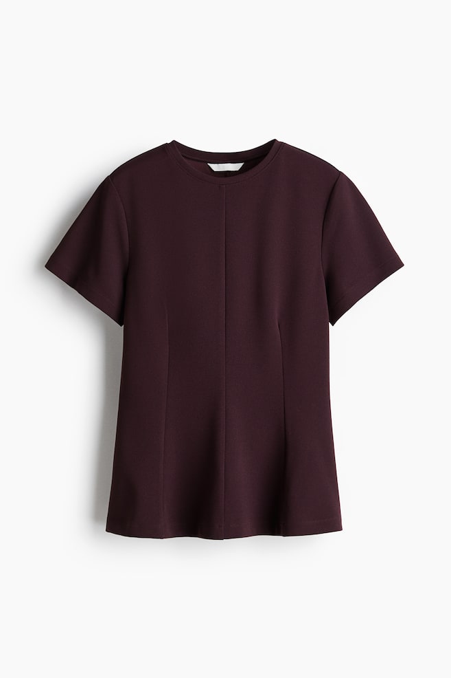 Defined-Waist Top - Burgundy/Dusty pink - 1