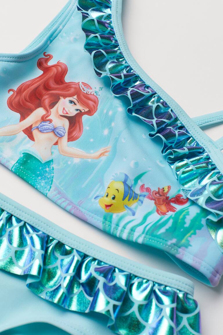 Maillot De Bain 2 Pièces La Petite Sirène Fille - Bleu Taille 3 Ans