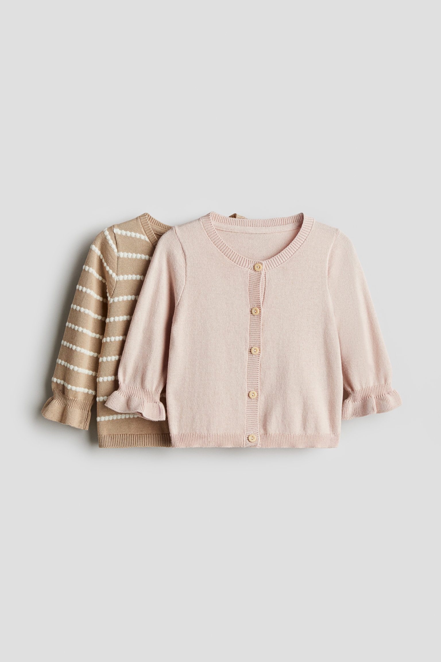 2-pack cotton cardigans - Beige/Light dusty pink/Dark grey/Cream - 1