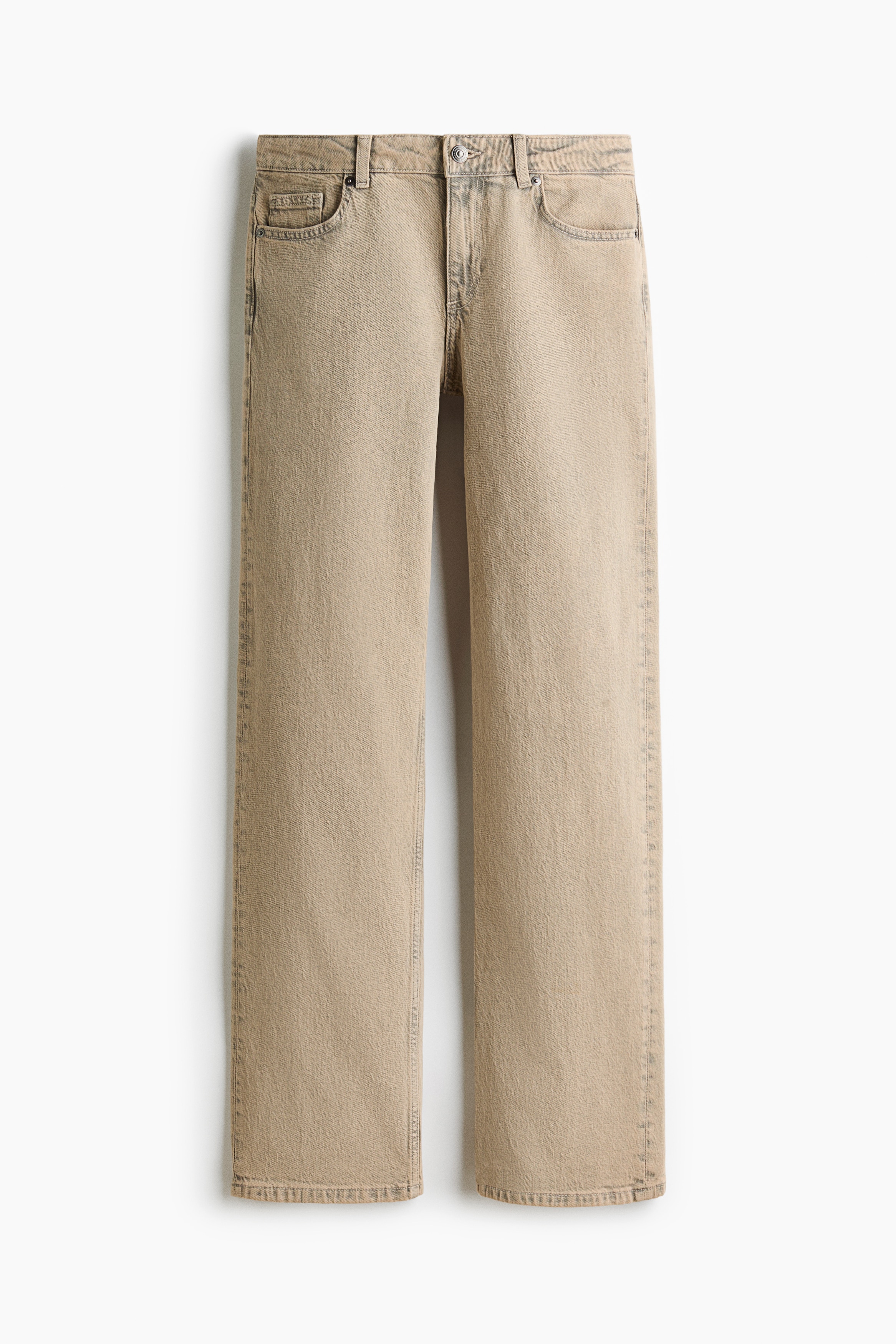 Slim Straight Regular Waist Jeans - Beige ancien