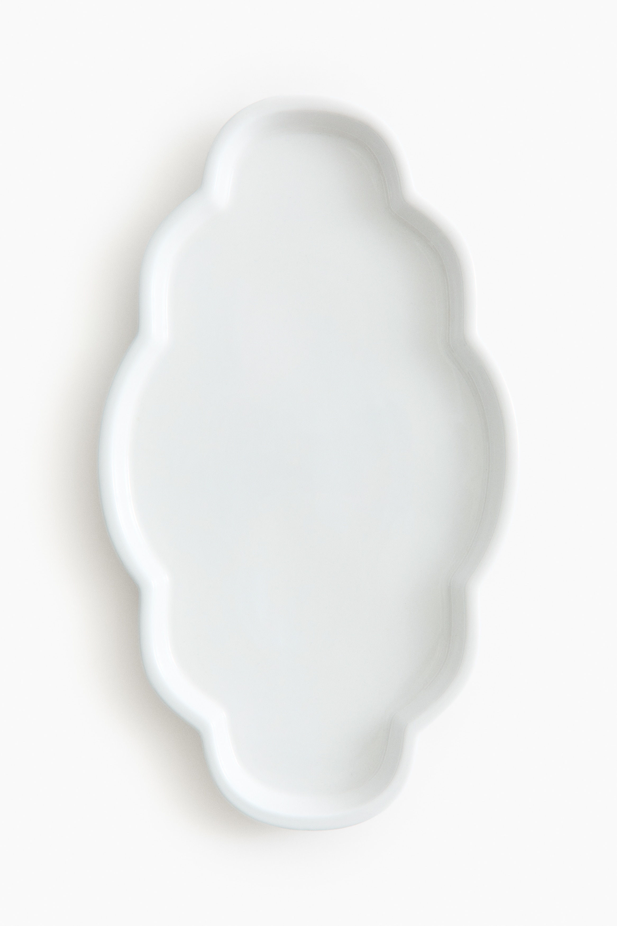 Large porcelain serving plate - White