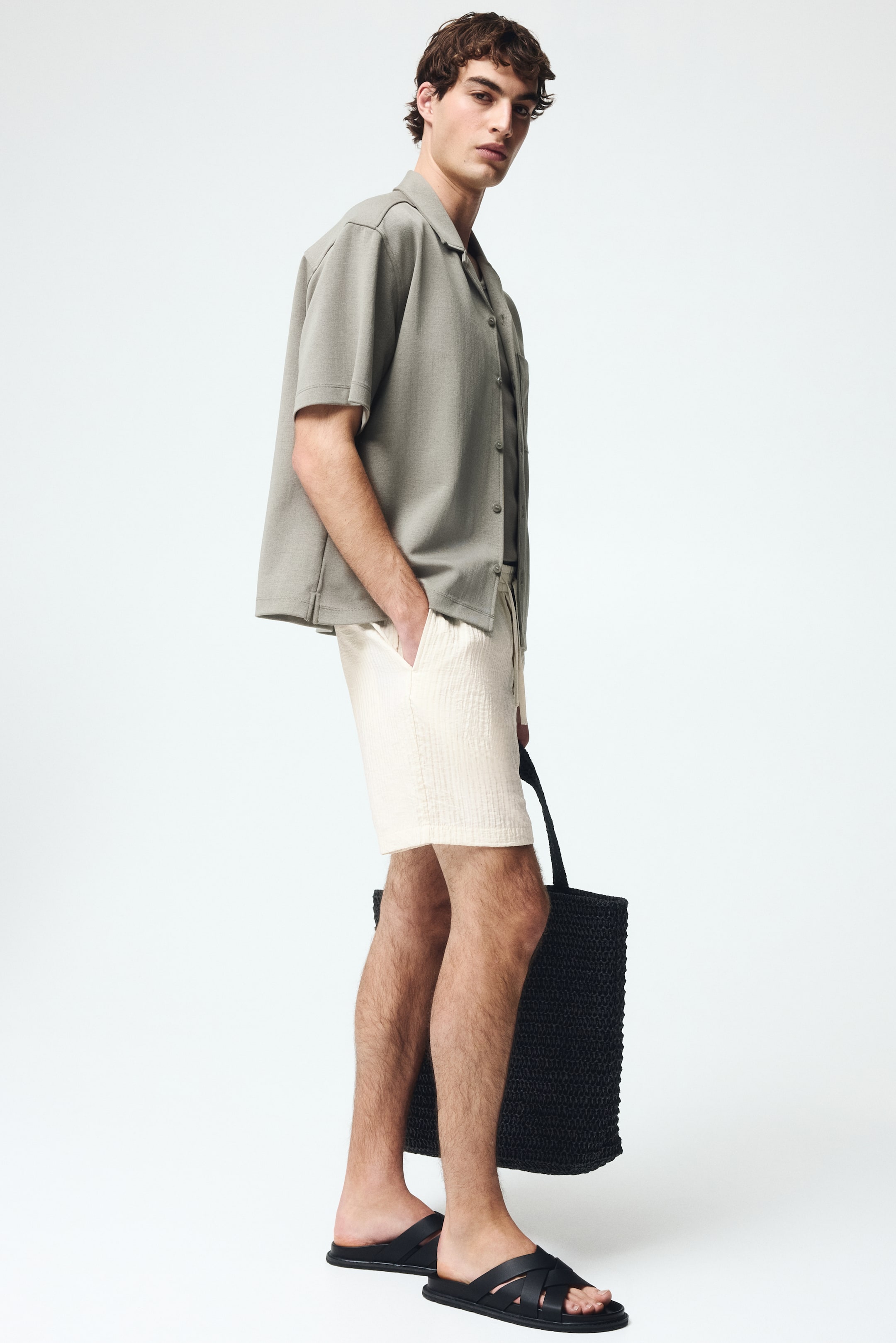 Relaxed-Fit Textured Shorts