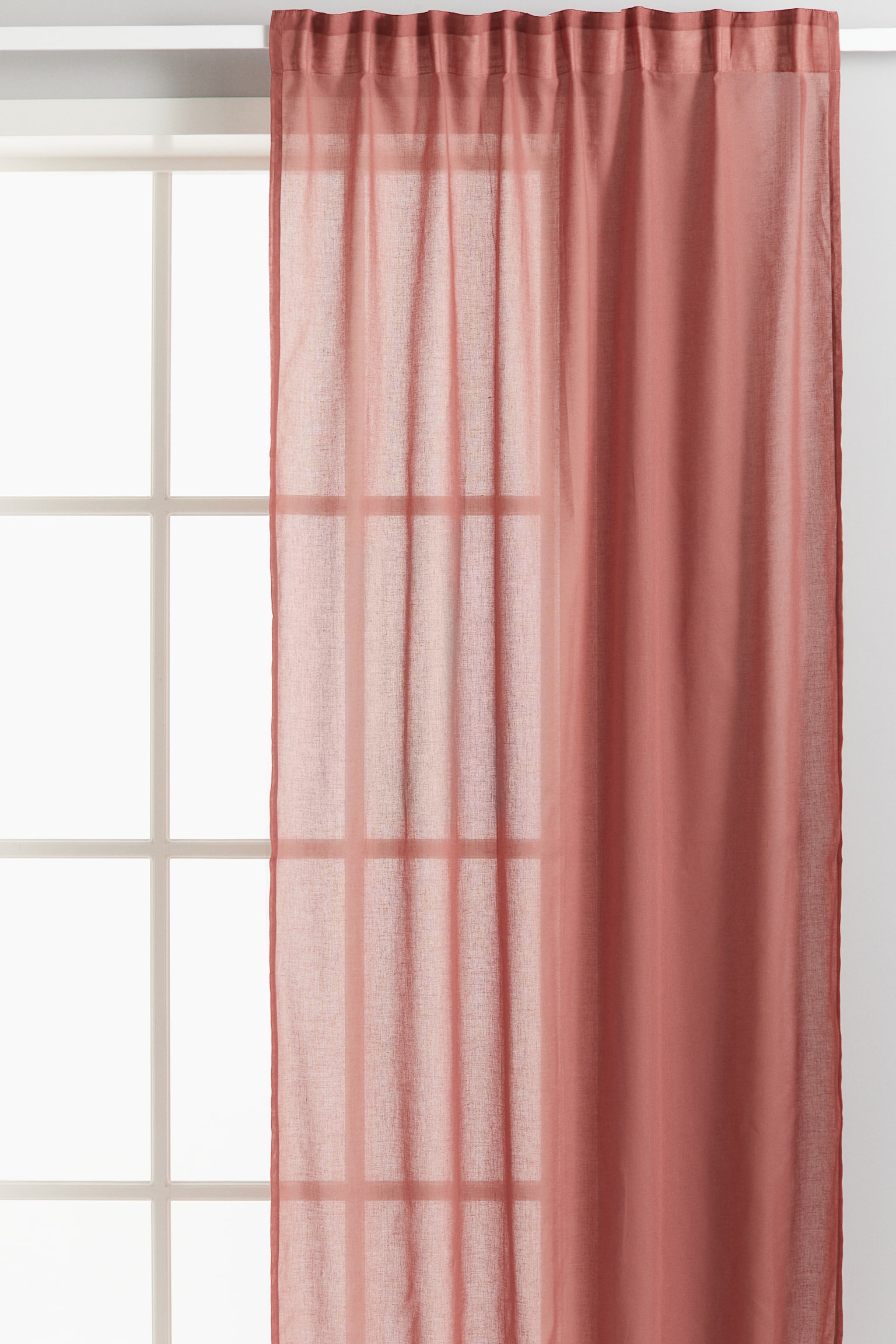 2-pack airy multiway curtains - Light brick red/Yellow/Mole - 1