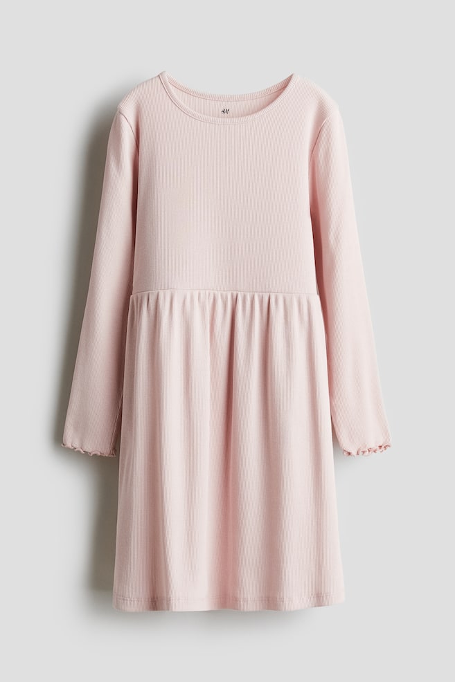 Robe en jersey côtelé - Rose clair - 1