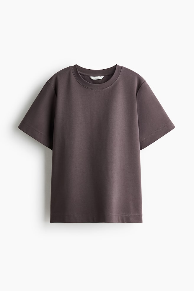 T-shirt van pimakatoen - Dusty donkerpaars/Wit/Zwart - 1