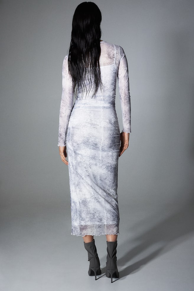 Gathered mesh dress - Light grey/Patterned/Pink/Ombre/Black - 6