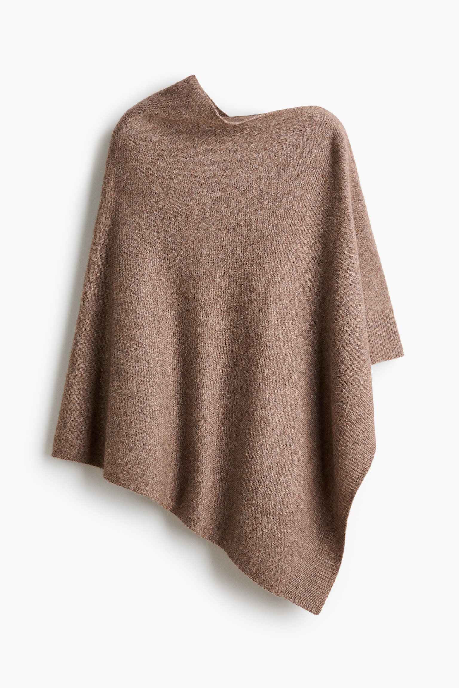 Fine-Knit Cashmere-Blend Cape - Dark dusty beige/Dark brown
