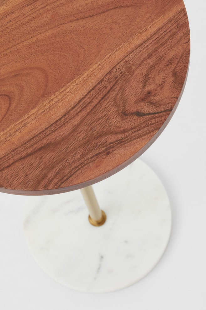 Tavolino in legno di acacia - Marrone/Nero - 4