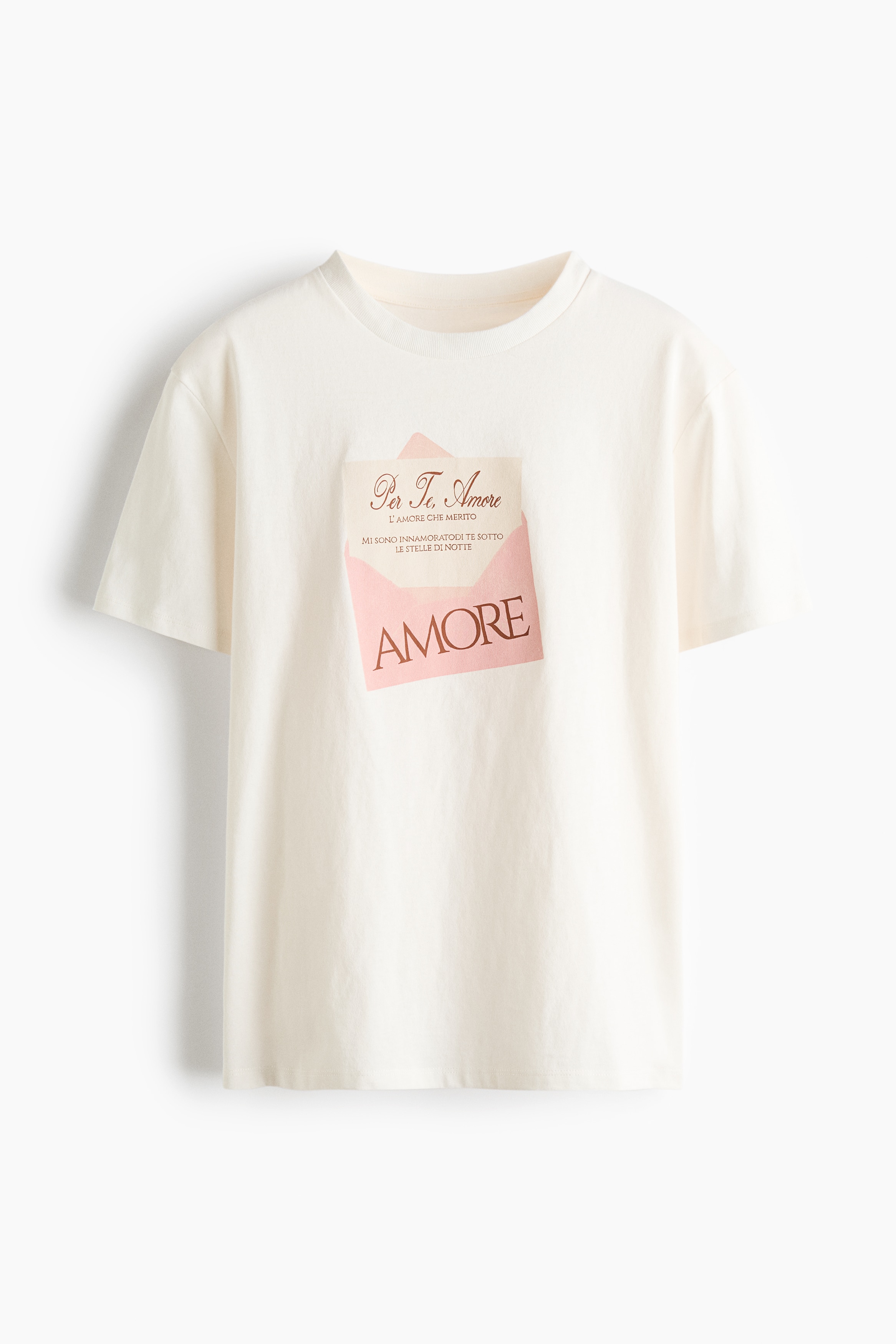 Printed cotton T-shirt - Cream/Amore/Light beige/Golden Hour/White/Palm trees