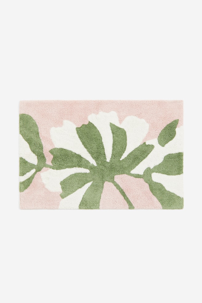 Floral bath mat - Light pink/Flower/Light beige/Flower - 1